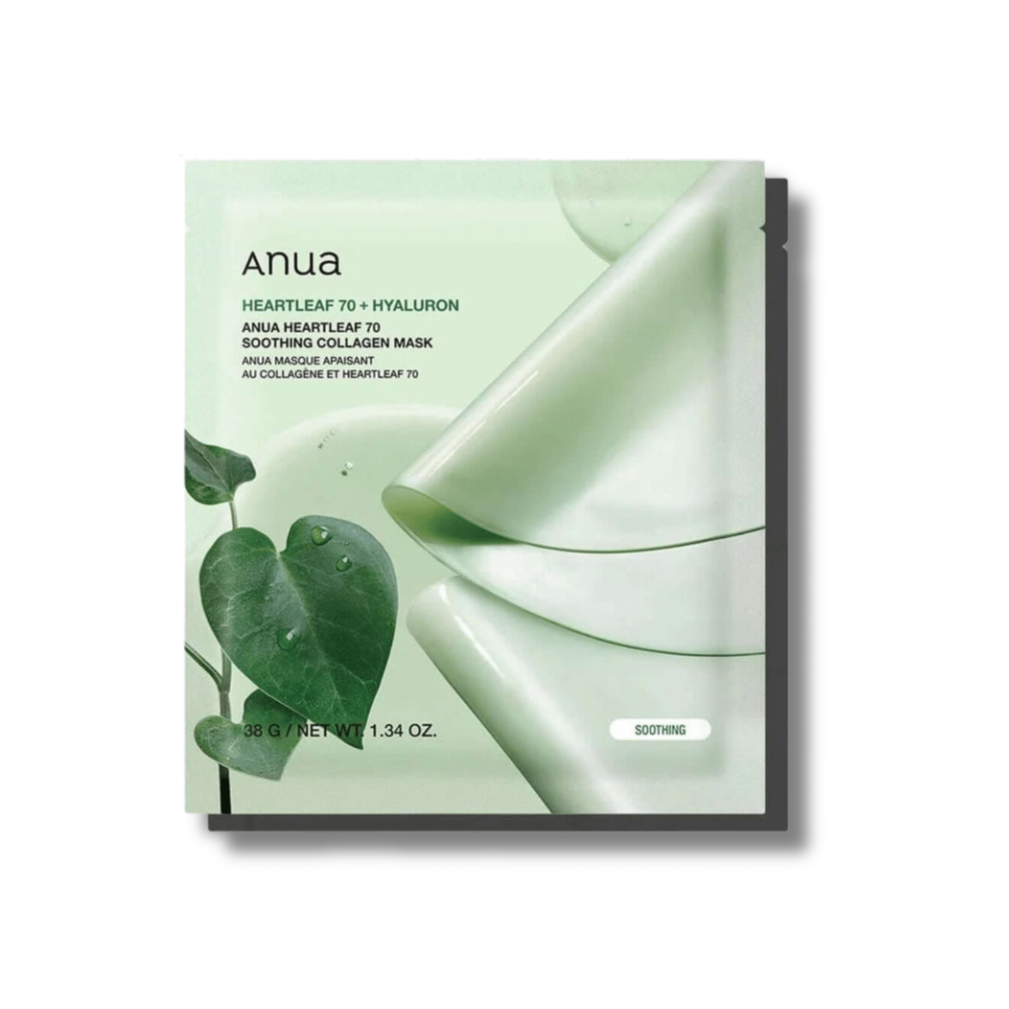 Anua - Heartleaf 70 Soothing Collagen Mask - Maska Kolagenowa Kojąca z Pstrolistką - 1szt