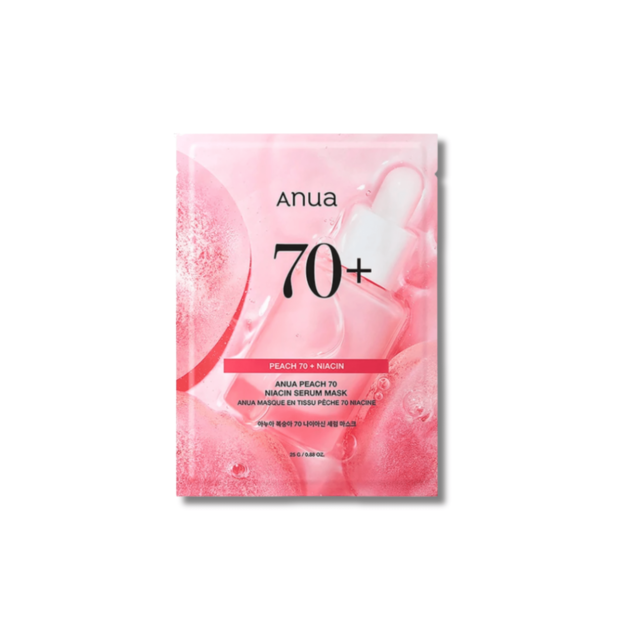 Anua - Peach 70% Niacin Serum Mask - Rozjaśniająca Maska w Płachcie z 70% Ekstraktem z Brzoskwini - 1szt/25ml - Ctrl+Glow