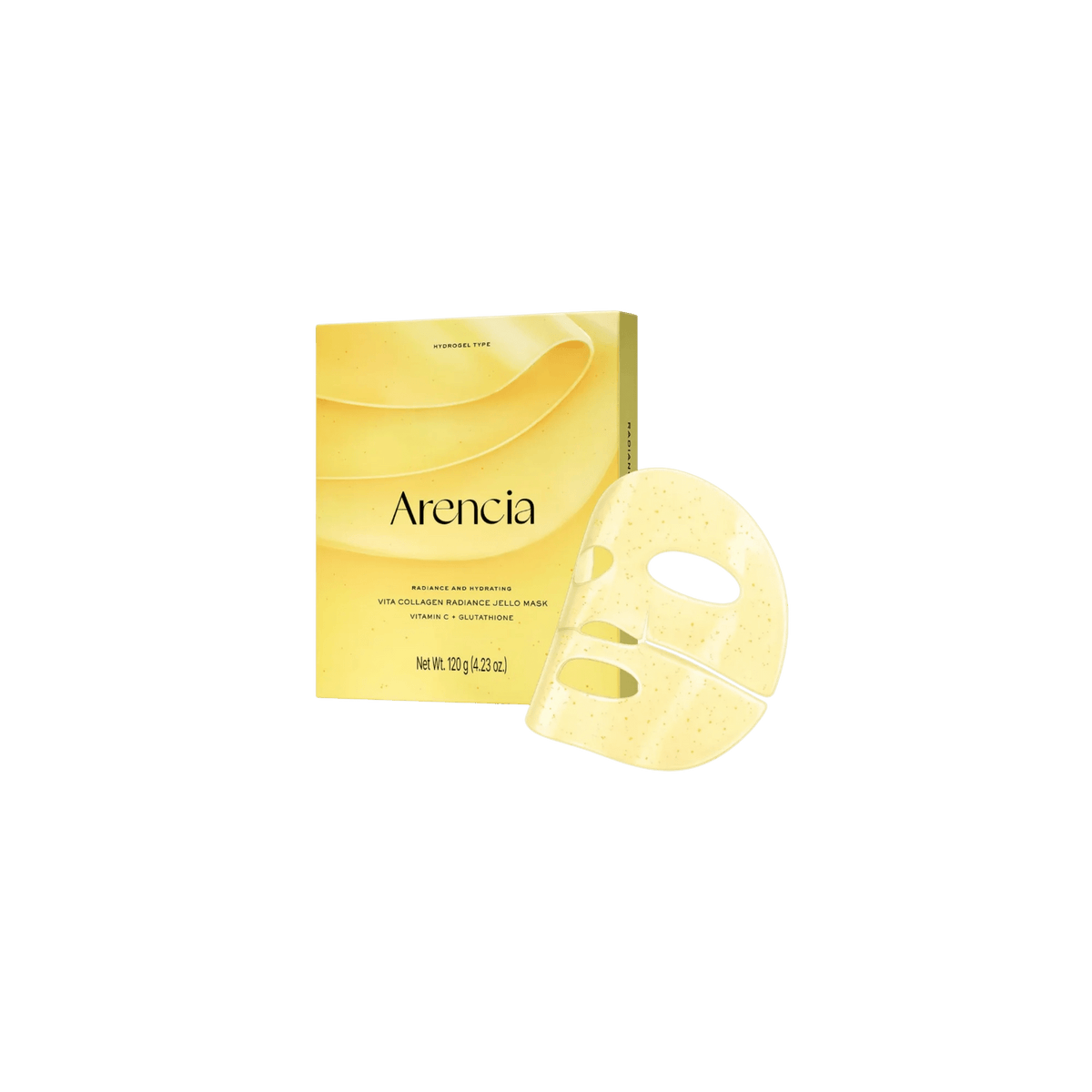Arencia - Vita Collagen Radiance Jello Mask - Rozświetlająca Żelowa Maska w Płachcie z Kolagenem - 4szt - Ctrl+Glow