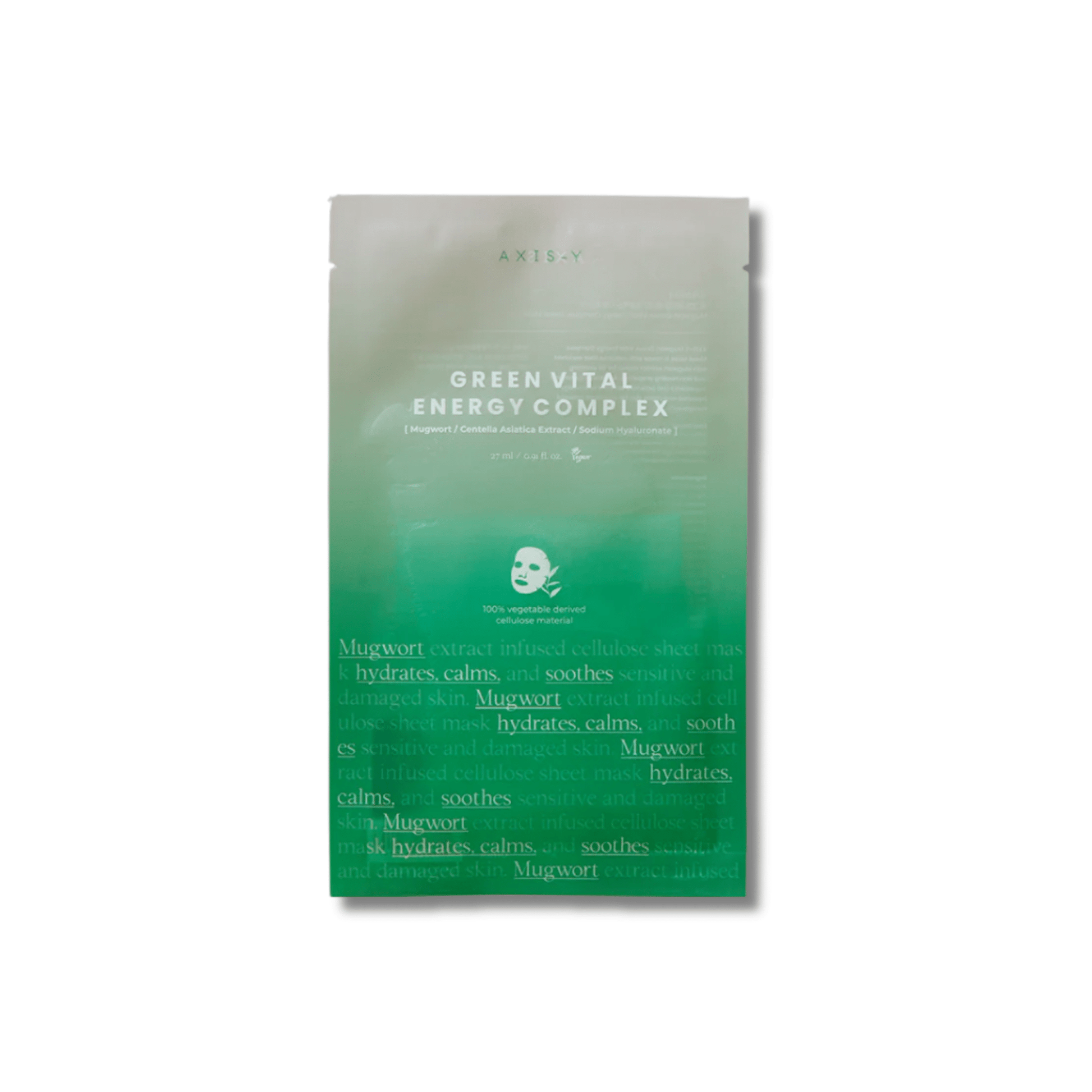 Axis - y - Mugwort Green Vital Energy Complex Sheet Mask - Witalizująca Maska do Twarzy w Płachcie - 27ml - Ctrl+Glow