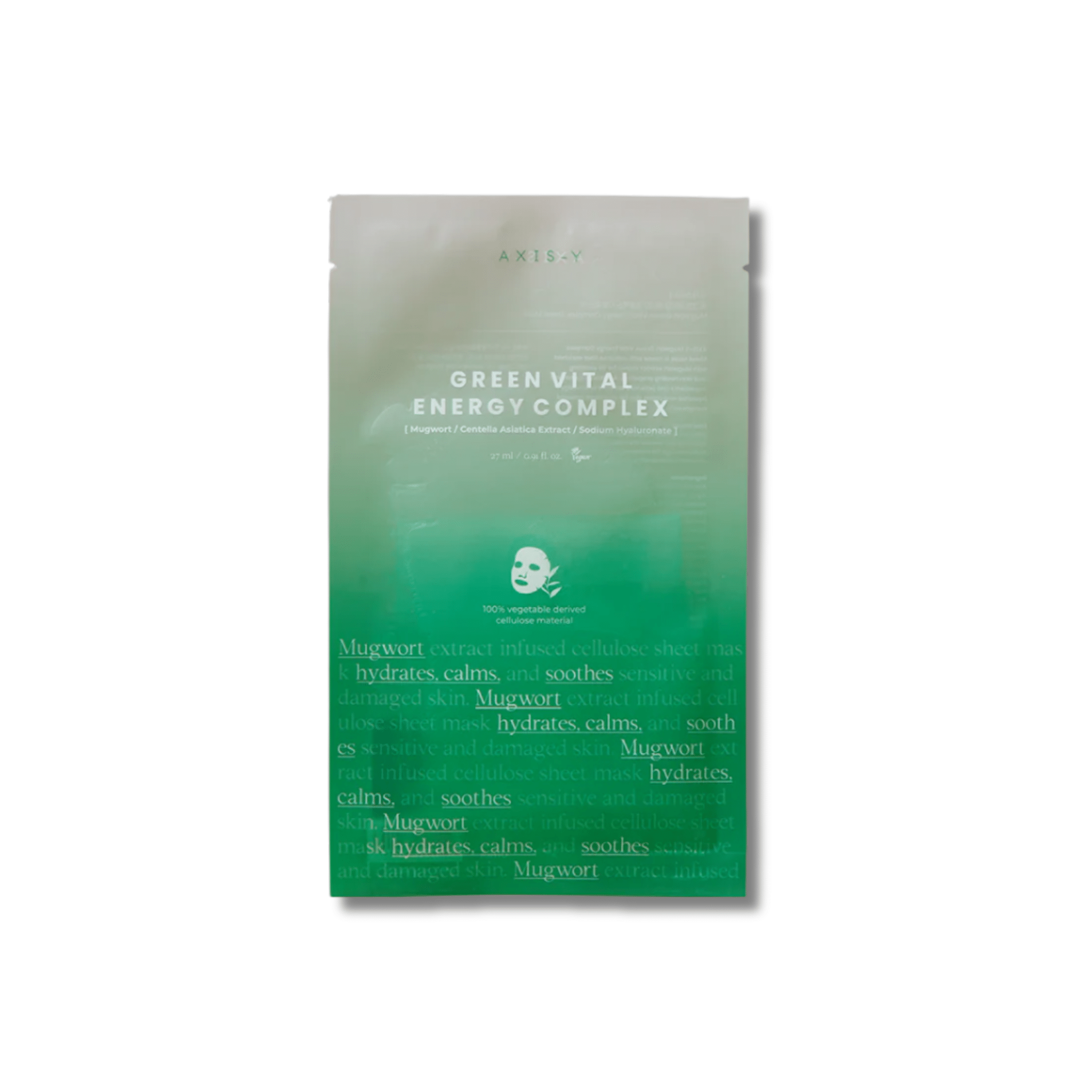 Axis - y - Mugwort Green Vital Energy Complex Sheet Mask - Witalizująca Maska do Twarzy w Płachcie - 27ml - Ctrl+Glow
