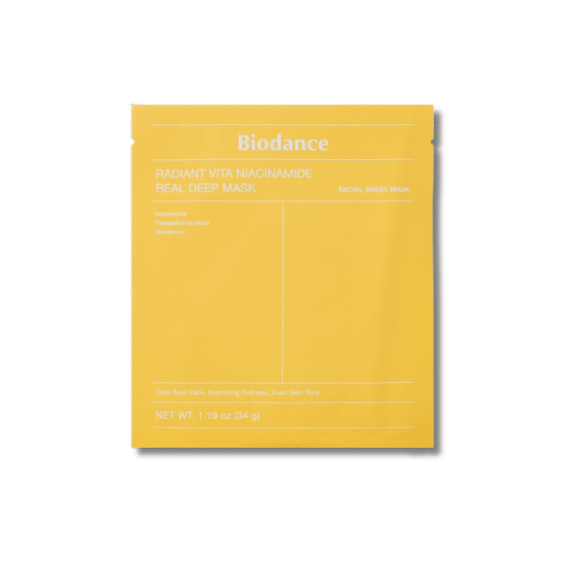 Biodance - Radiant Vita Niacinamide Real Deep Mask - Maska Rozświetlająca z Niacynamidem - 1szt