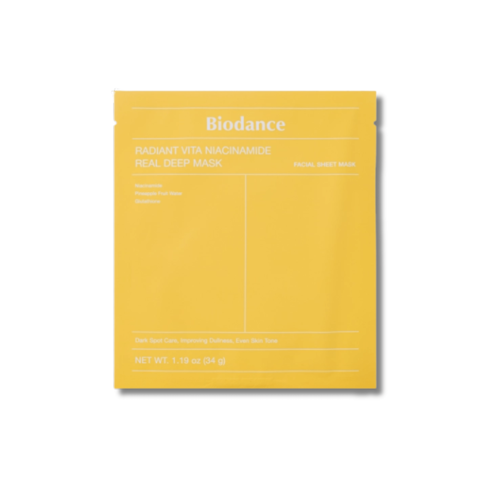 Biodance - Radiant Vita Niacinamide Real Deep Mask - Maska Rozświetlająca z Niacynamidem - 1szt