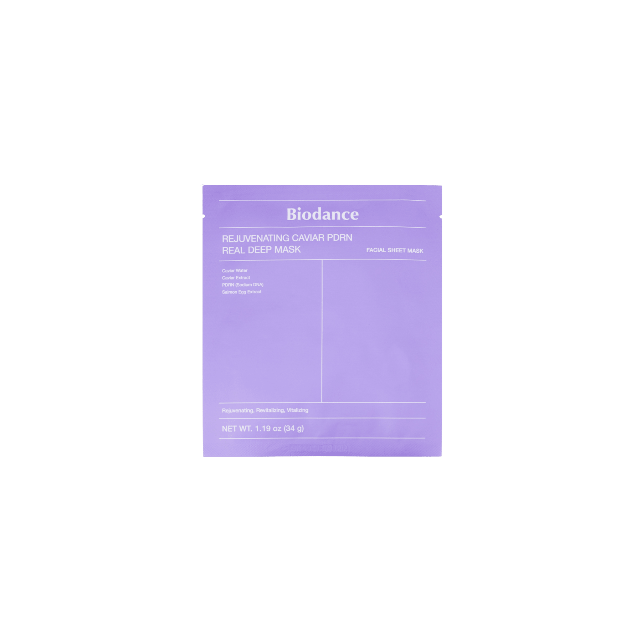 Biodance - Rejuvenating Caviar PDRN Real Deep Mask - Kolagenowa Maska do Twarzy z PDRN - 1szt/34g - Ctrl+Glow