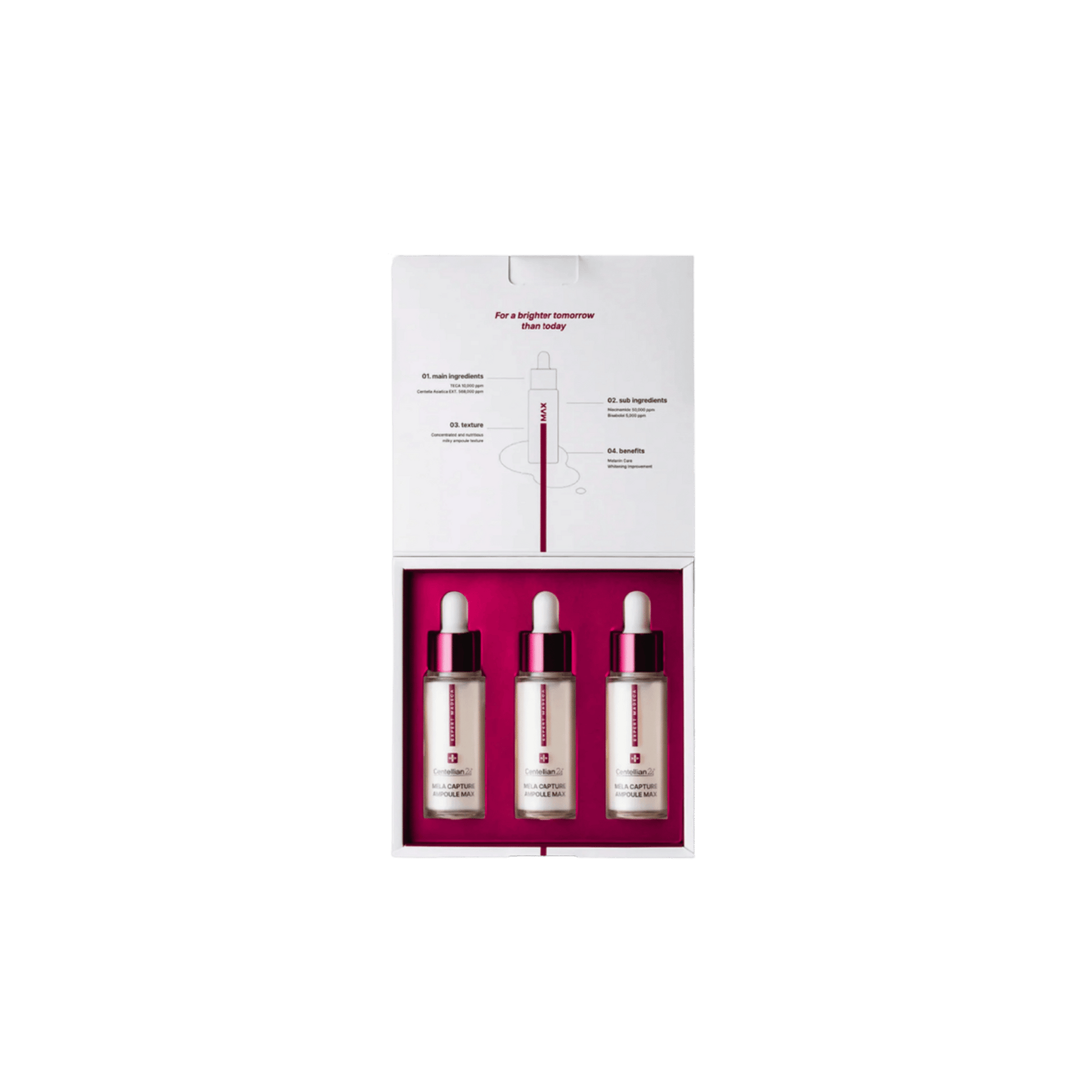 Centellian24 - Expert Madeca Mela Capture Ampoule Max - Rozjaśniająca Ampułka na Przebarwienia z Kompleksem TECA, Glutationem i Kwasem Traneksamowym - 15ml*3szt - Ctrl+Glow