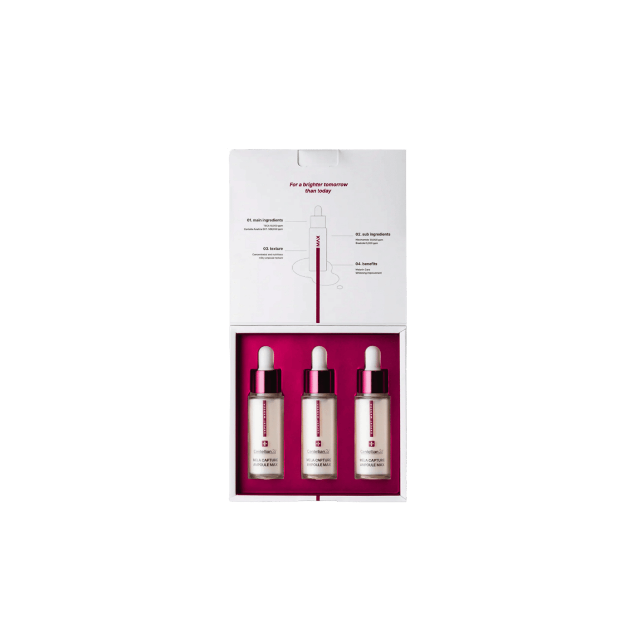 Centellian24 - Expert Madeca Mela Capture Ampoule Max - Rozjaśniająca Ampułka na Przebarwienia z Kompleksem TECA, Glutationem i Kwasem Traneksamowym - 15ml*3szt - Ctrl+Glow