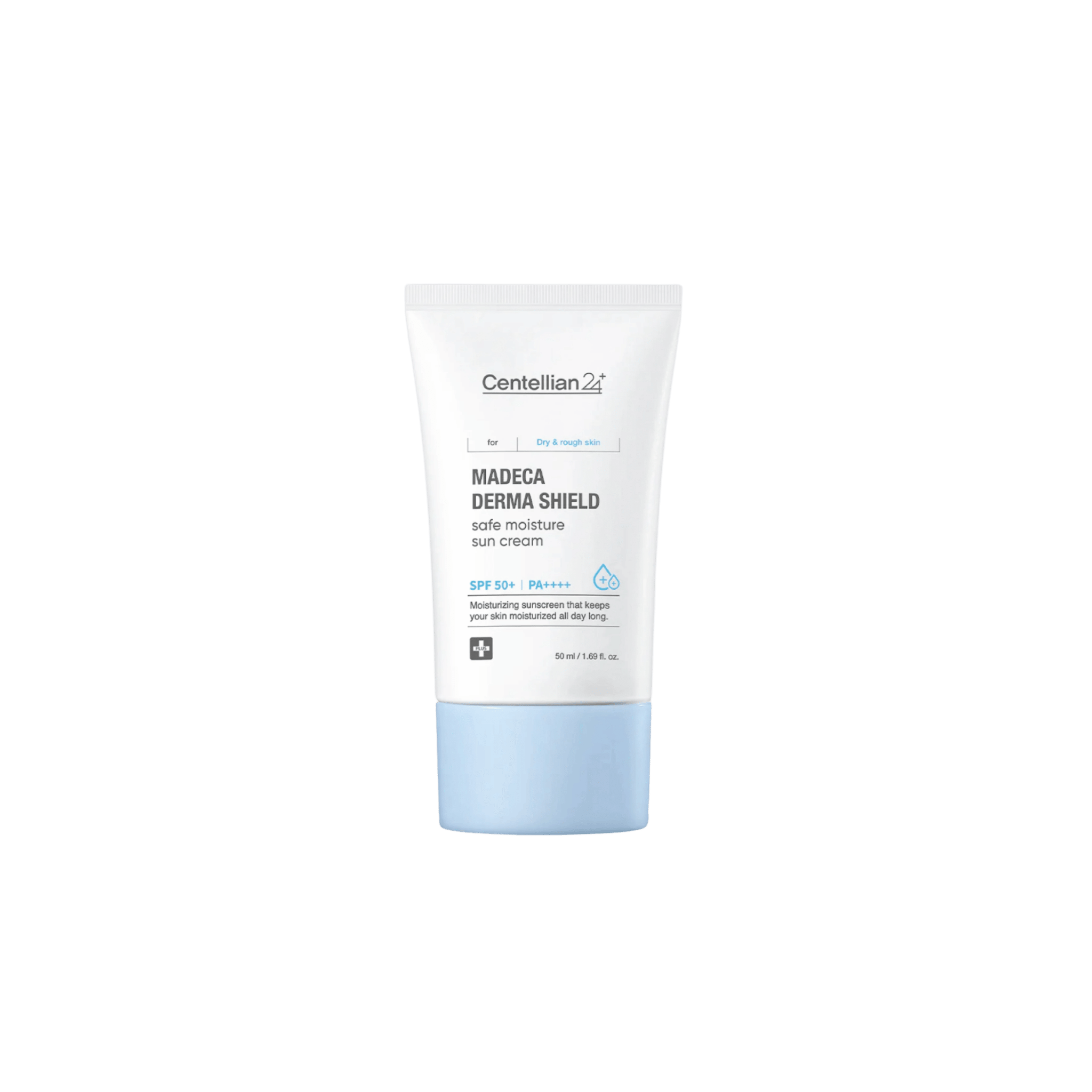 Centellian24 - Madeca Derma Shield Safe Moisture Sun Cream - Nawilżający Krem Przeciwsłoneczny SPF 50 do Twarzy z Kompleksem TECA - 50ml - Ctrl+Glow
