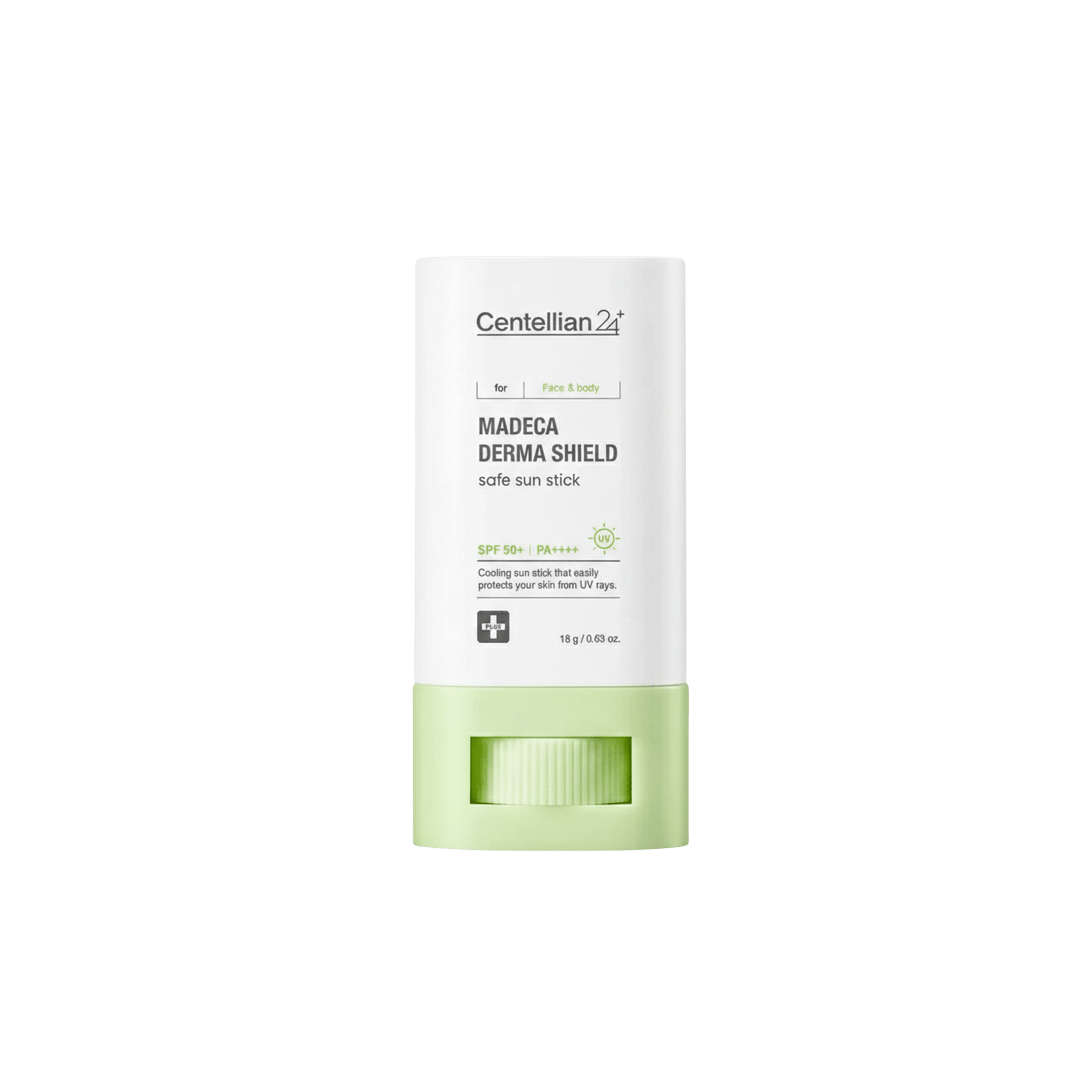 Centellian24 - Madeca Derma Shield Safe Sun Stick - Sztyft Ochronny do Twarzy z Filtrem SPF50+ PA++++ i Kompleksem Green - TECA - 18g - Ctrl+Glow