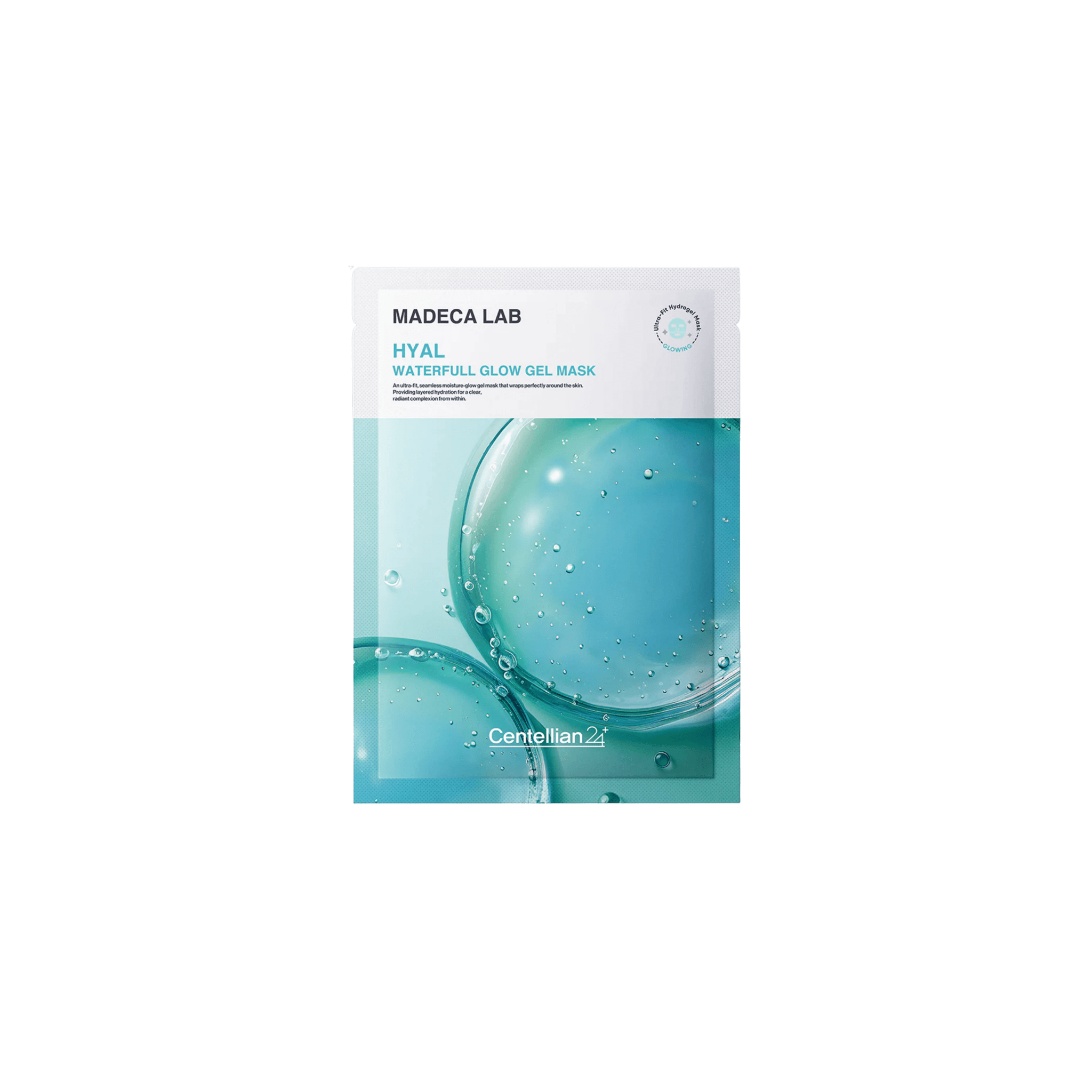 Centellian24 - Madeca Lab Hyal Waterfull Glow Gel Mask - Nawilżająco - Rozświetlająca Hydrożelowa Maska do Twarzy z 10 Typami Kwasu Hialuronowego i Kompleksem TECA - 1szt - Ctrl+Glow