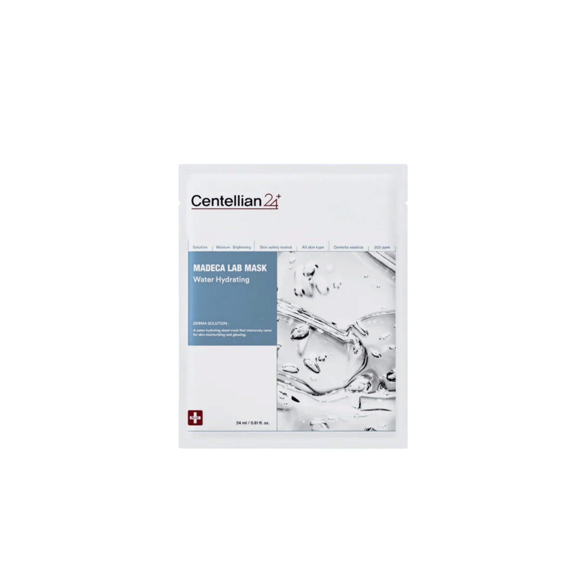 Centellian24 Madeca Lab Mask Water Hydrating - Intensywnie Nawilżająca Maska w Płachcie z TECA, Ceramidami i Kwasem Hialuronowym - 1szt/25ml - Ctrl+Glow
