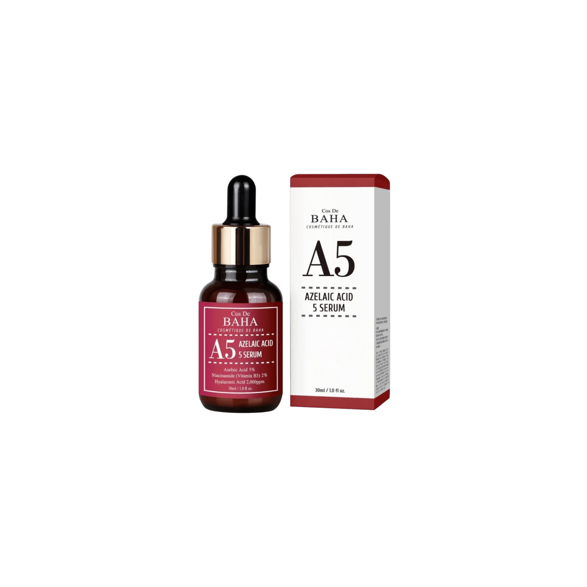Cos De BAHA - A5 Azelaic Acid 5 Serum - Serum do Twarzy z 5% Kwasem Azelainowym - 30ml - Ctrl+Glow