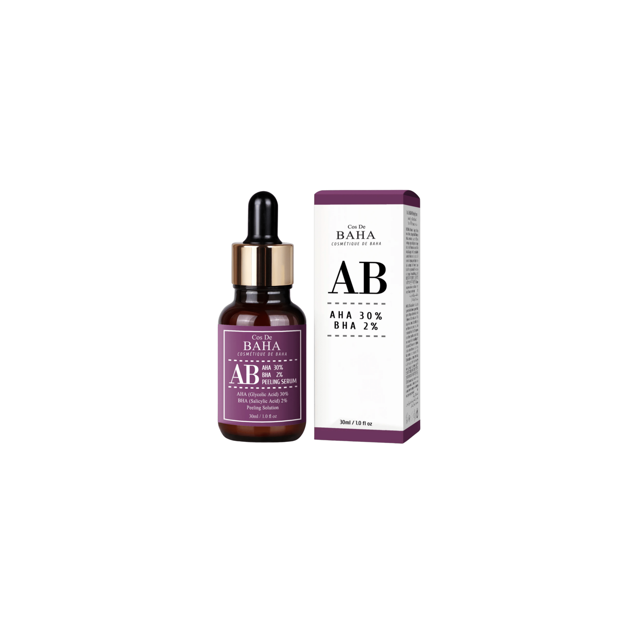 Cos De BAHA - AHA 30% BHA 2% Peeling Serum AB - Serum Złuszczające z Kwasami AHA i BHA - 30ml - Ctrl+Glow
