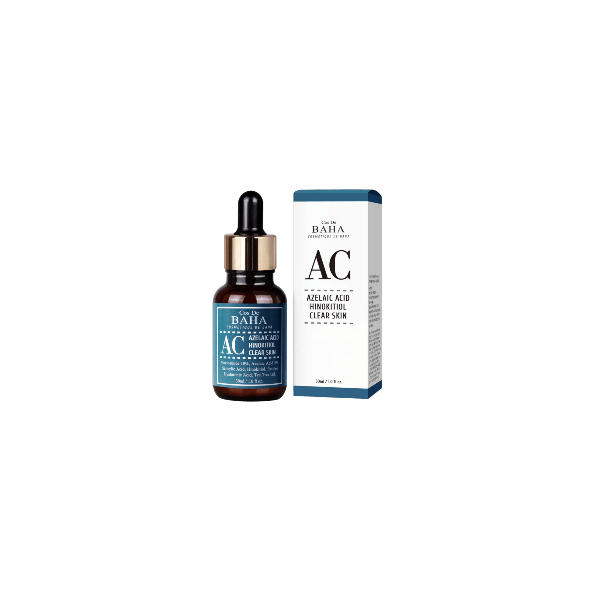 Cos De BAHA - Azelaic Acid Hinokitiol Clear Skin Serum AC - Serum do Twarzy Rozjaśniajace z Kwasem Azelainowym - 30ml - Ctrl+Glow