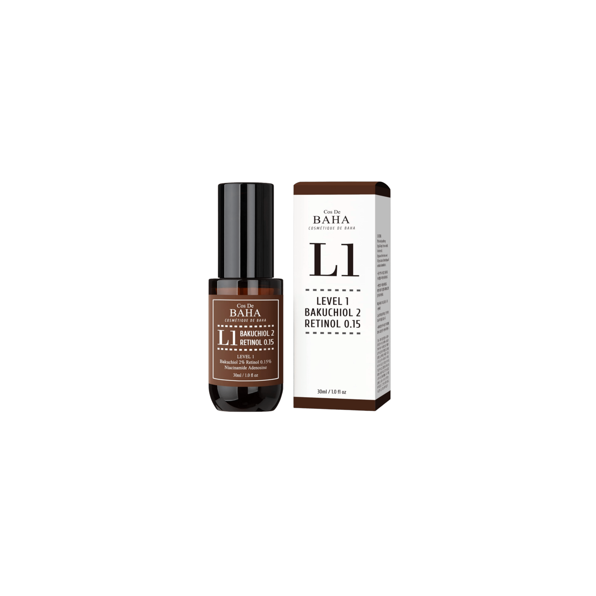 Cos De BAHA - L1 Bakuchiol & Retinol Serum - Przeciwstarzeniowe Serum Do Twarzy z Retinolem - 30ml - Ctrl+Glow