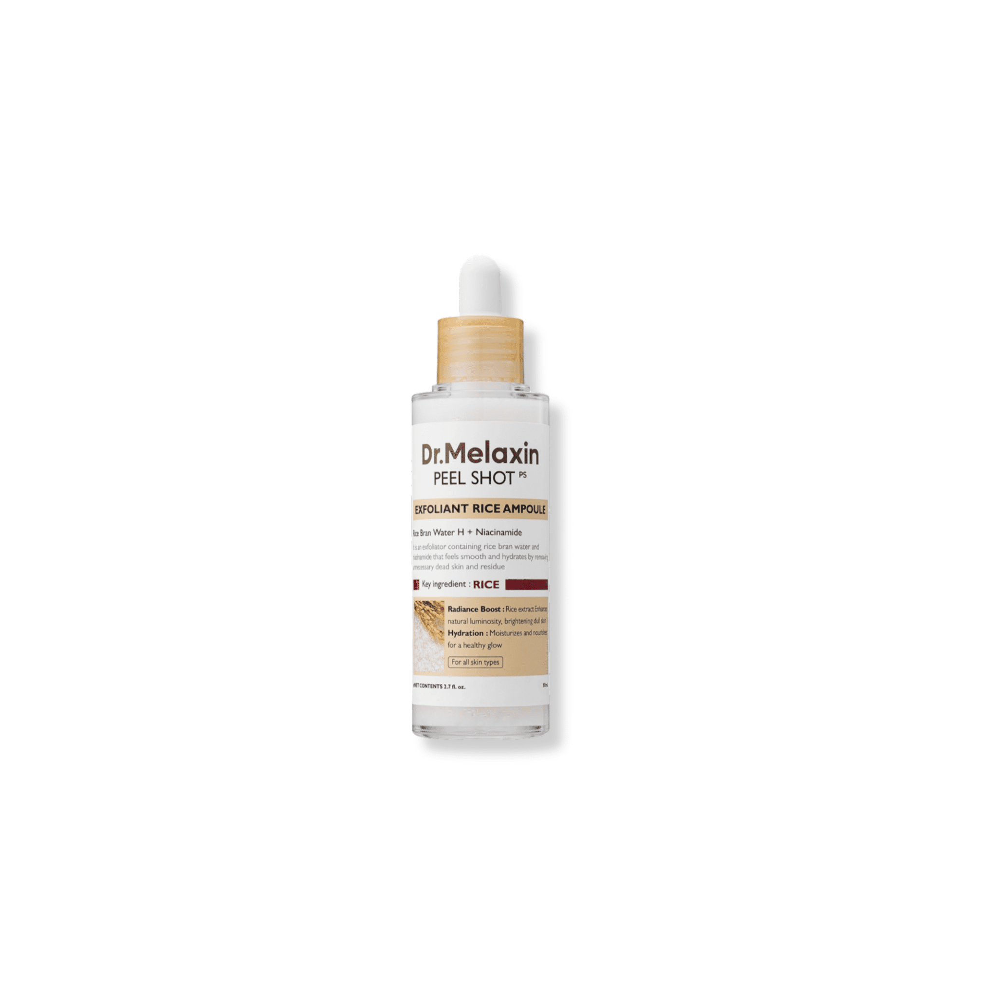 Dr.Melaxin - Peel Shot Exfoliating White Rice Ampoule - Delikatnie Złuszczająca Ampułka z Ekstraktem z Ryżu - 80ml - Ctrl+Glow