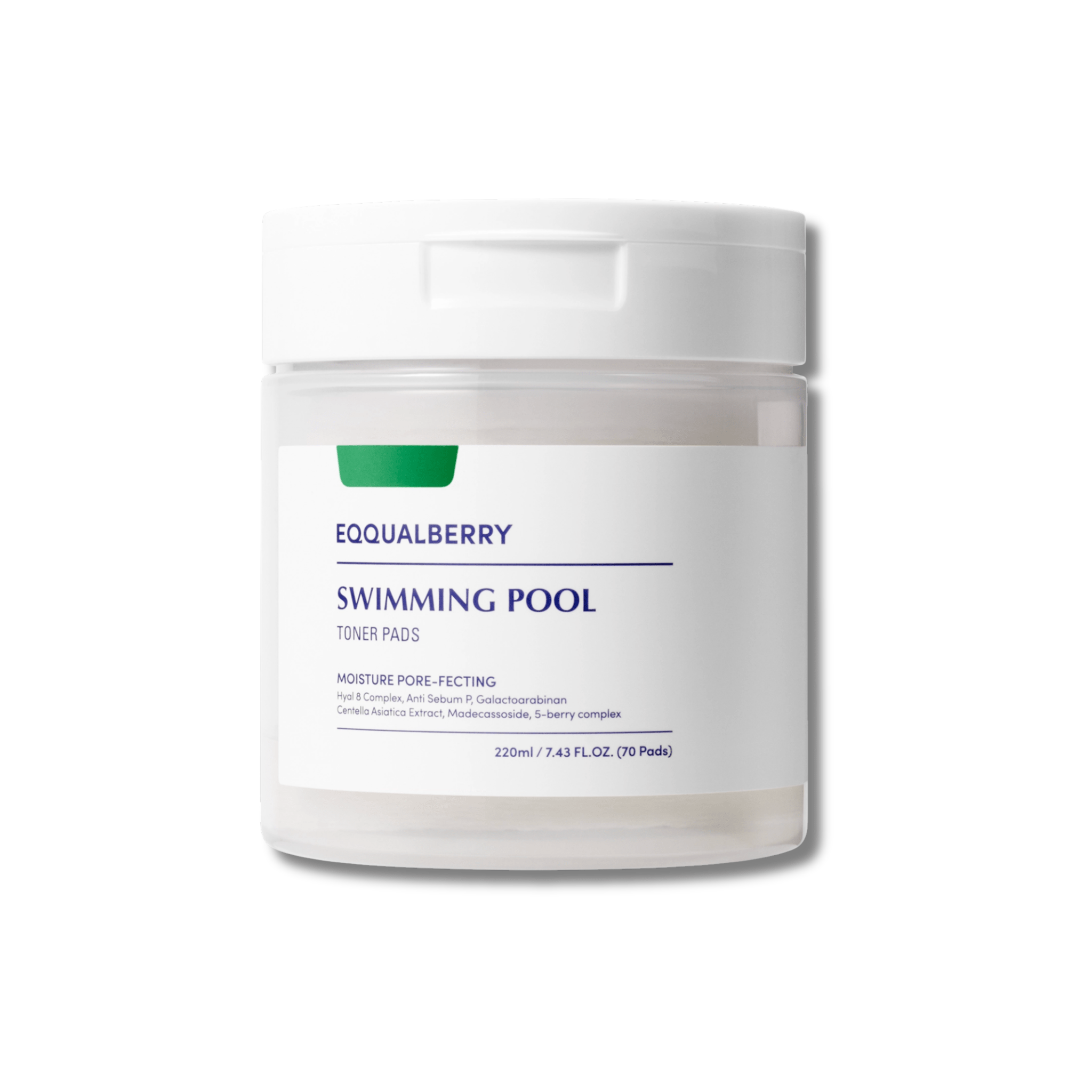 EQQUALBERRY - Swimming Pool Toner Pads - Nawilżające Płatki do Twarzy - 70szt/220ml - Ctrl+Glow