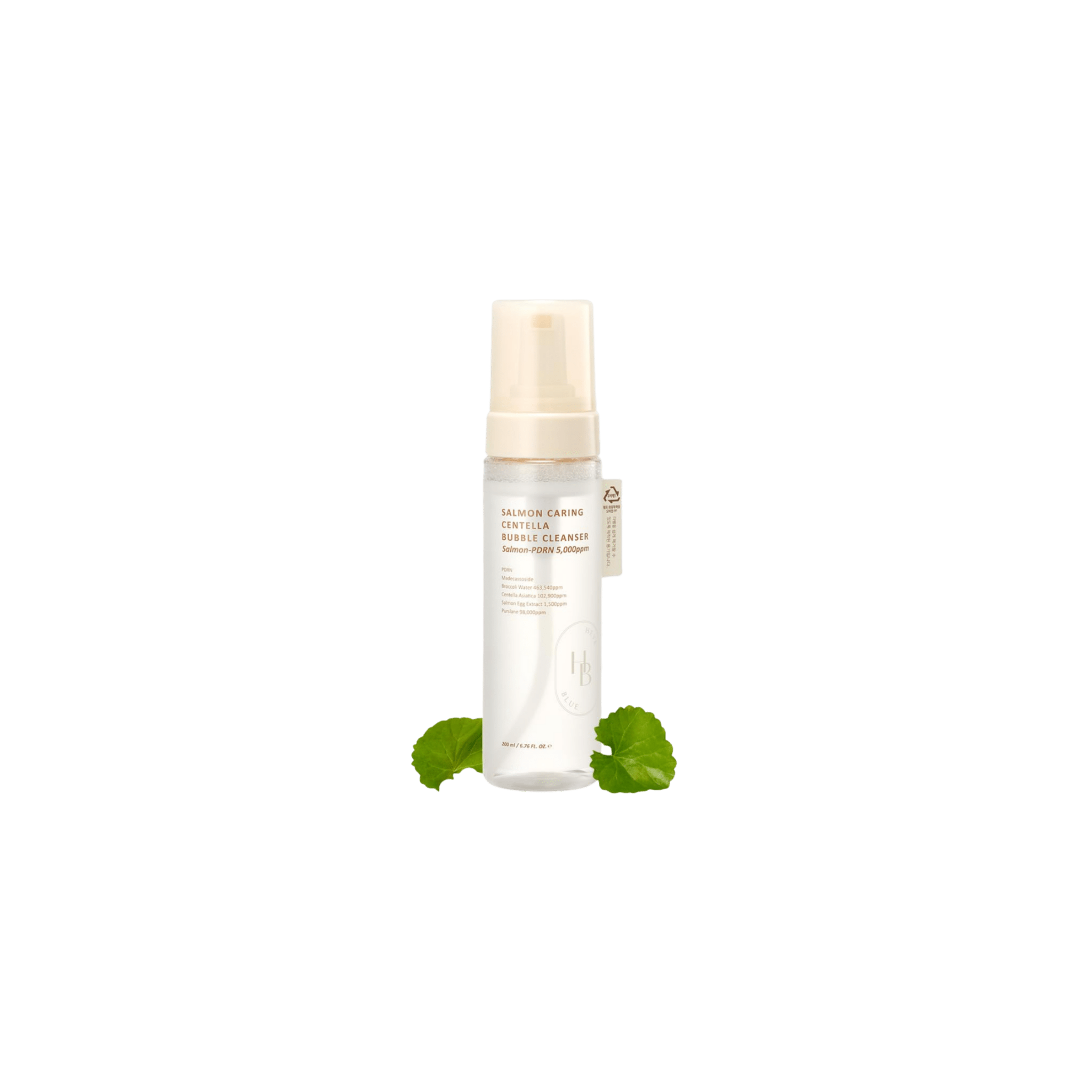 HEVEBLUE - Salmon Caring Centella Bubble Cleanser - Pianka do Oczyszczania Twarzy - 200ml - Ctrl+Glow