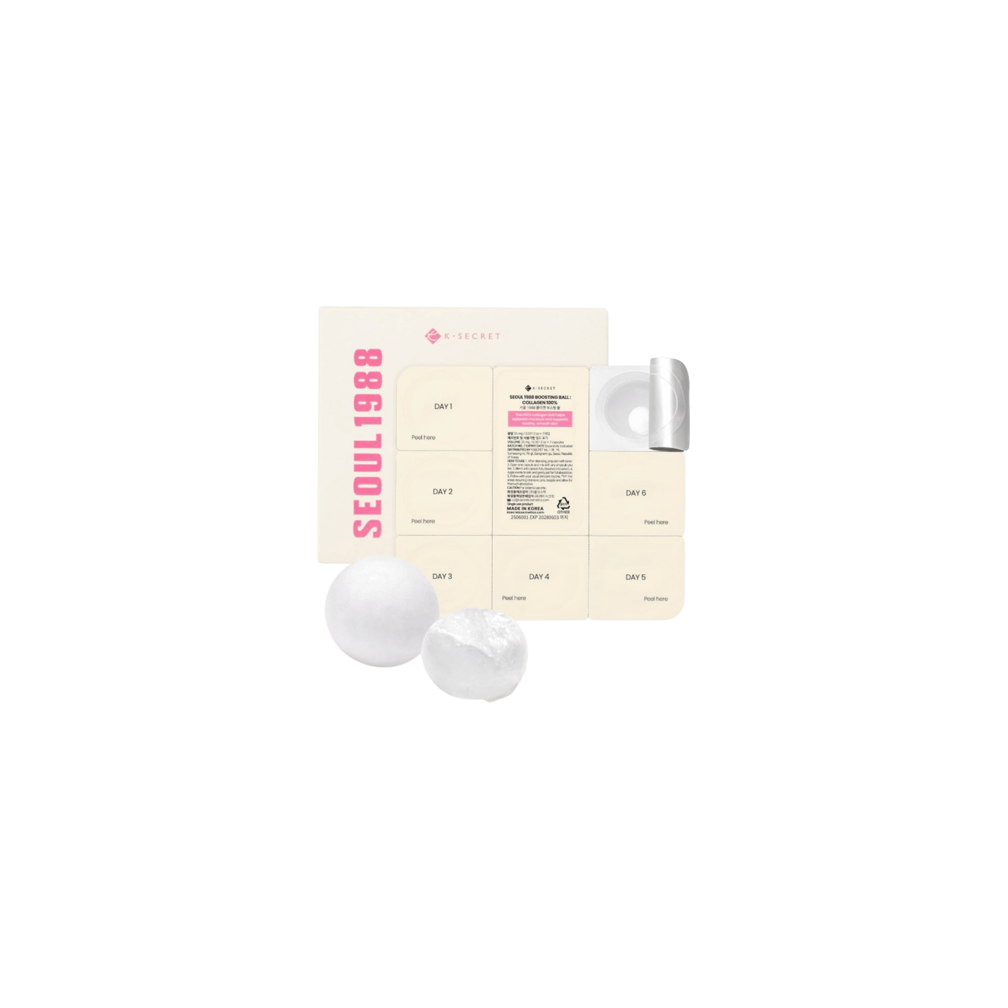 K - SECRET - SEOUL 1988 Boosting Ball: Collagen 100% - Kula Pielęgnująca z Kolagenem - 35mg - Ctrl+Glow