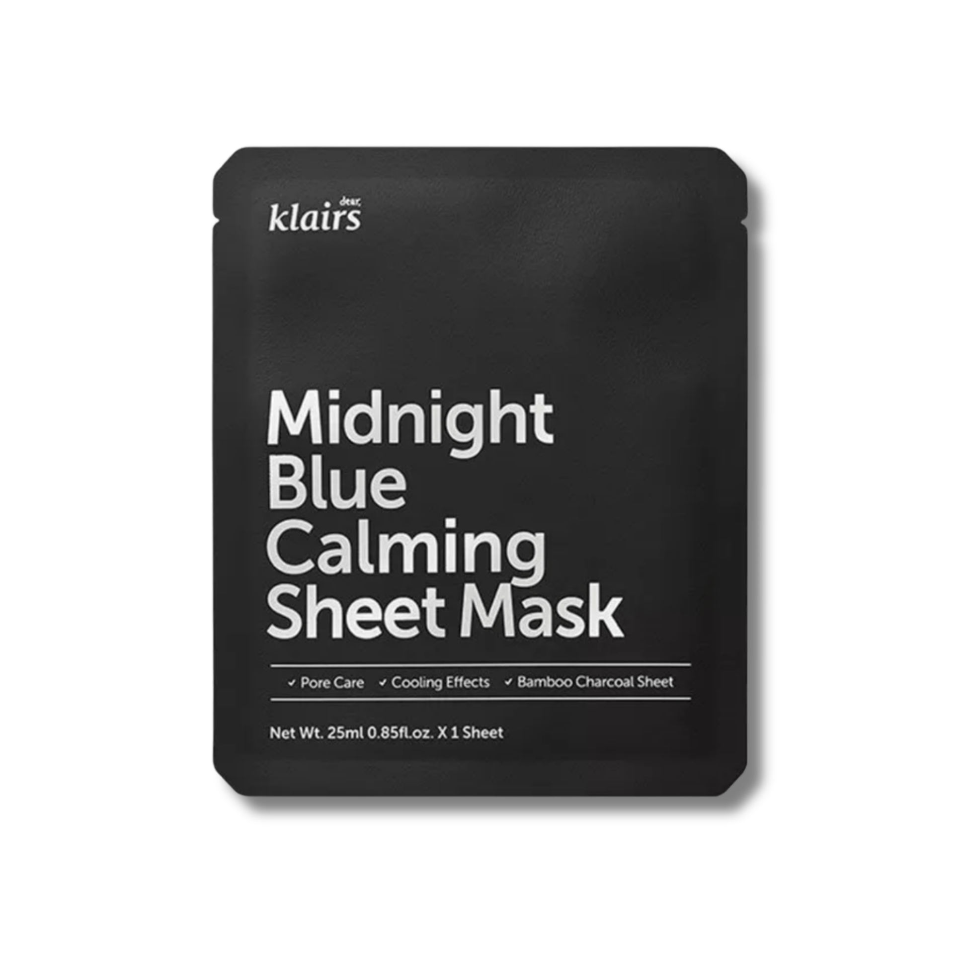 Klairs - Midnight Blue Calming Sheet Mask - Kojąca Maska w Płachcie - 1szt/25ml - Ctrl+Glow