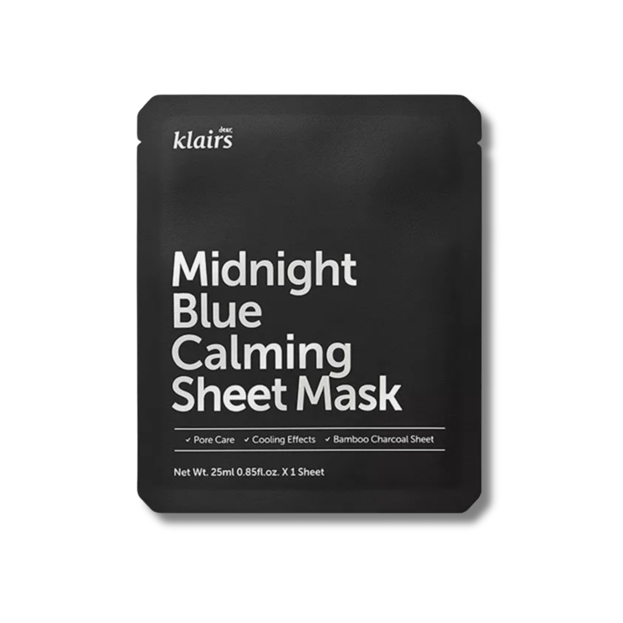 Klairs - Midnight Blue Calming Sheet Mask - Kojąca Maska w Płachcie - 1szt/25ml - Ctrl+Glow