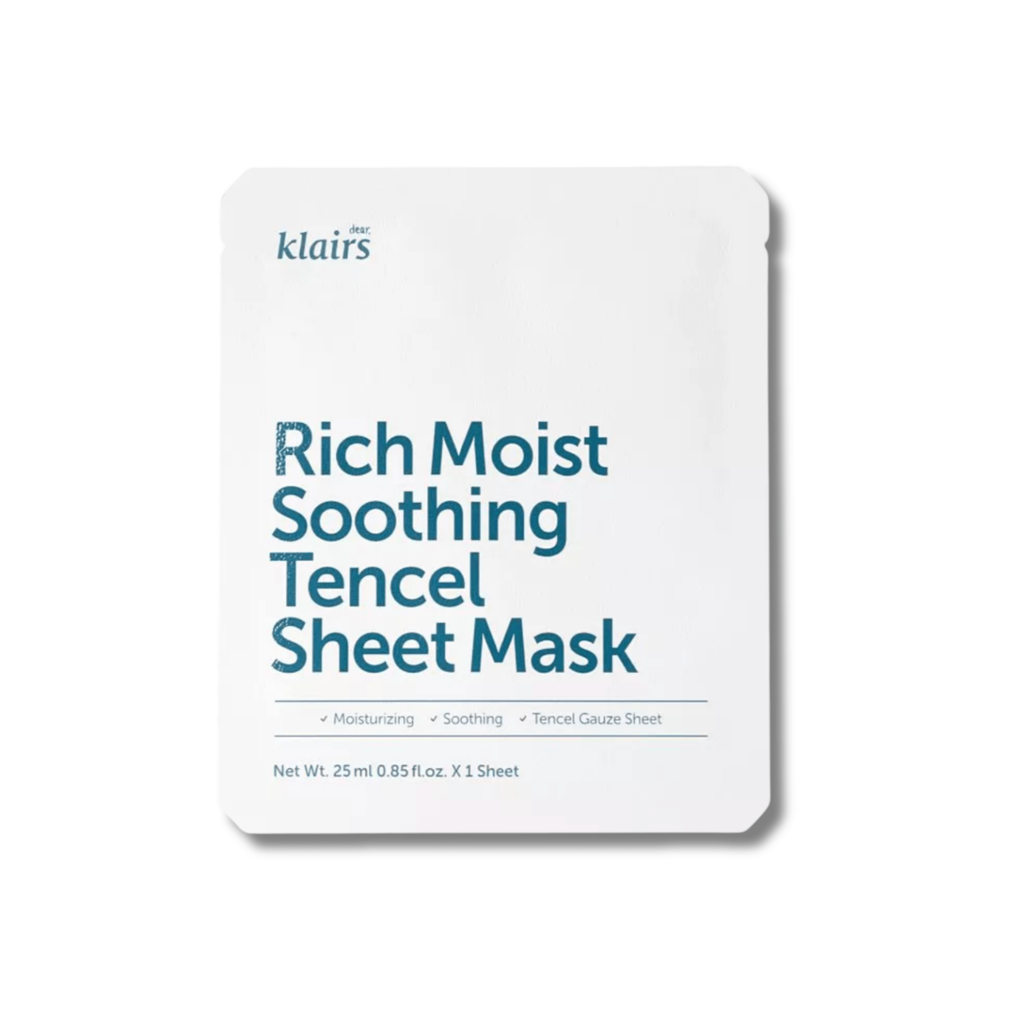 Klairs - Rich Moist Soothing Tencel Sheet Mask - Kojąco - Nawilżająca Maska w Płachcie - 1szt/25ml - Ctrl+Glow