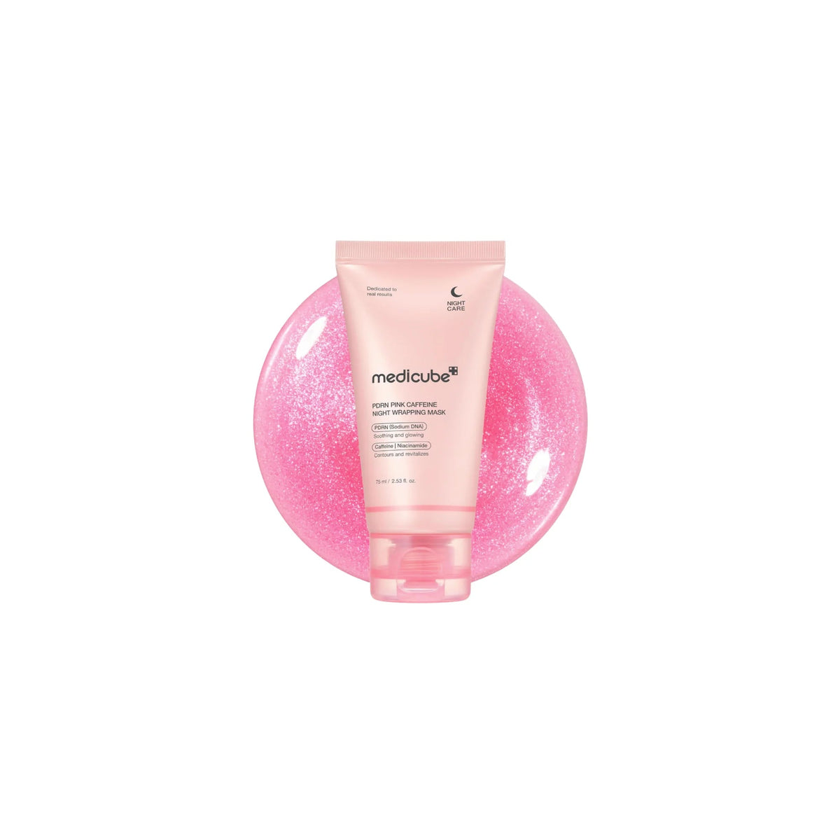 Medicube - PDRN Pink Caffeine Night Wrapping Mask - Całonocna Maska Wygładzająco-Napinająca z PDRN - 75ml - Ctrl+Glow