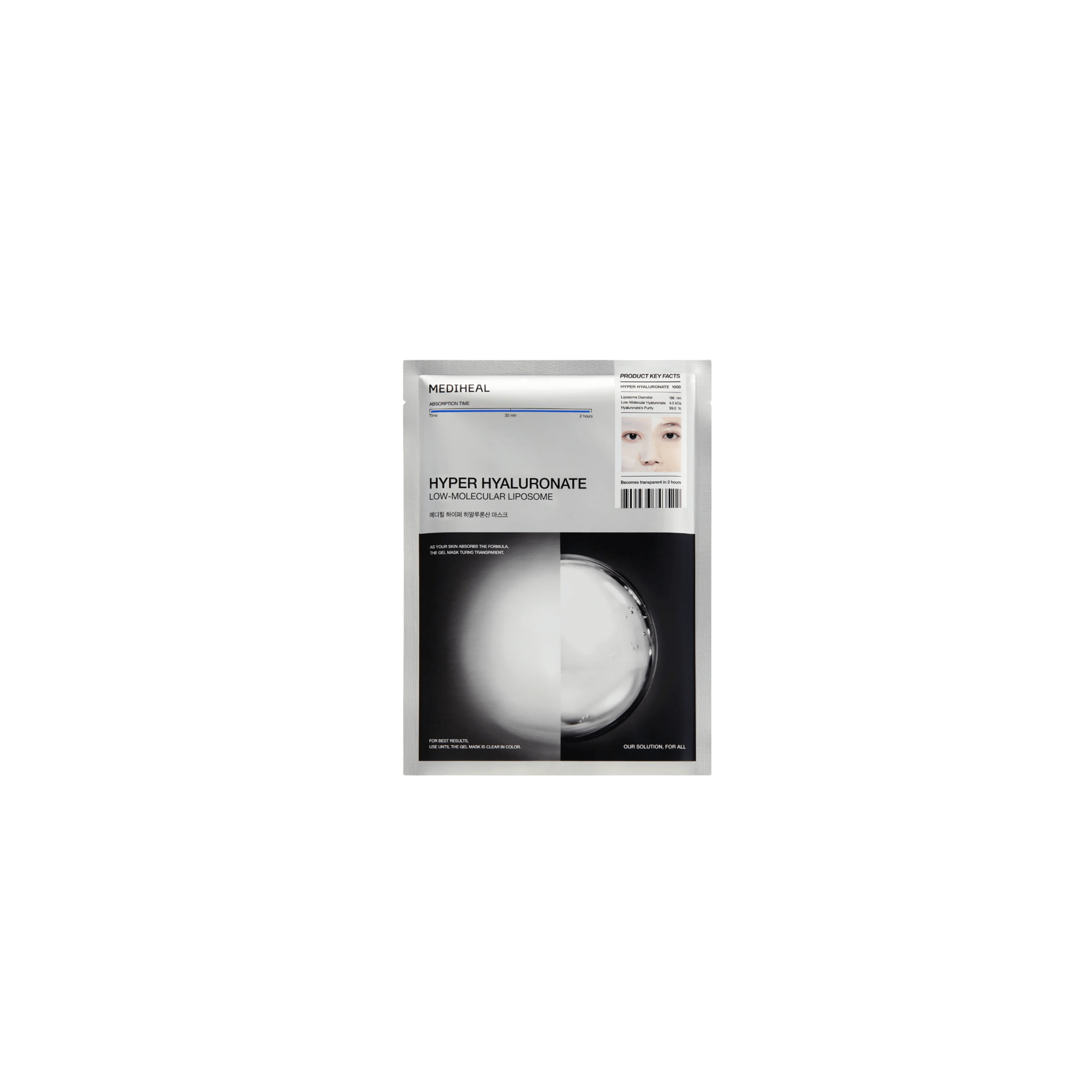 Mediheal - Hyper Hyaluronate Hydrogel Mask - Hydrożelowa Maska z Kwasem Hialuronowym Intensywnie Nawilżająca - 1szt - Ctrl+Glow