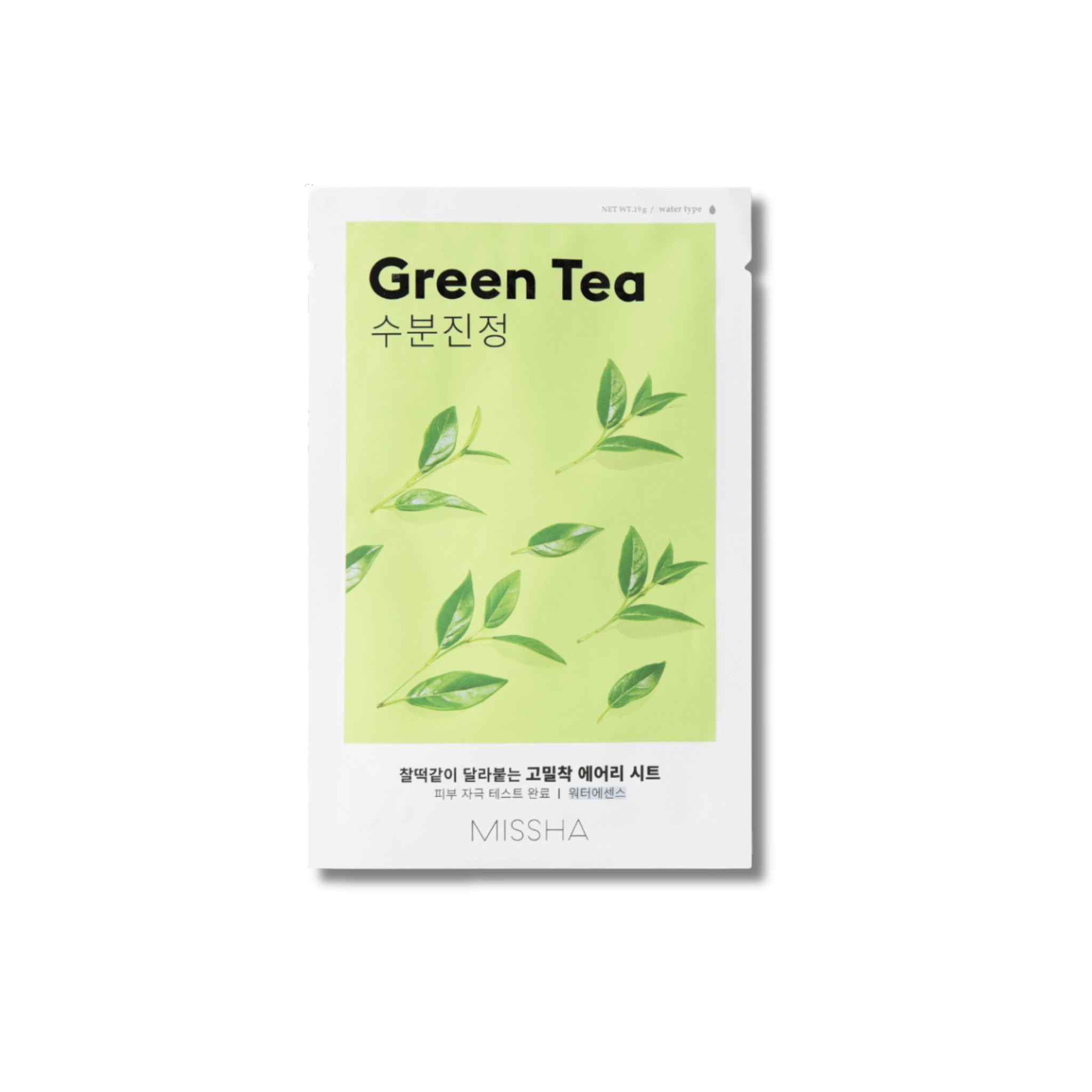 Missha - Airy Fit Sheet Mask - Green Tea - Nawilżająca Maska w Płachcie - 19g - Ctrl+Glow
