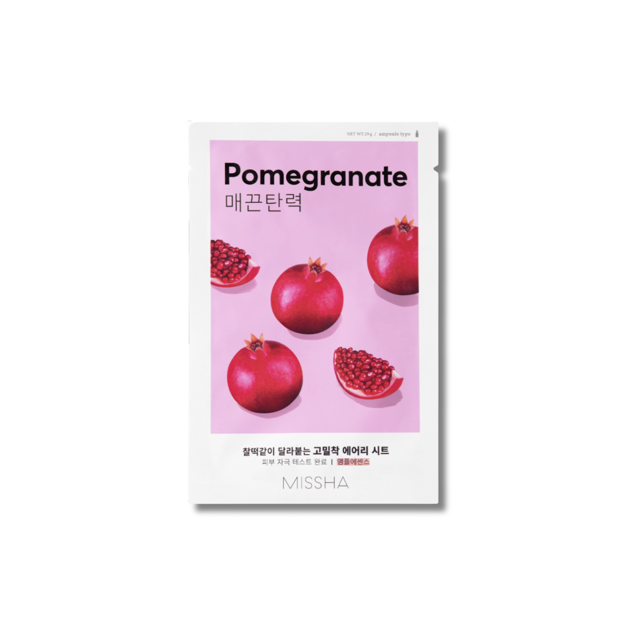 Missha - Airy Fit Sheet Mask - Pomegranate - Ujędrniająca Maska w Płachcie - 19g - Ctrl+Glow