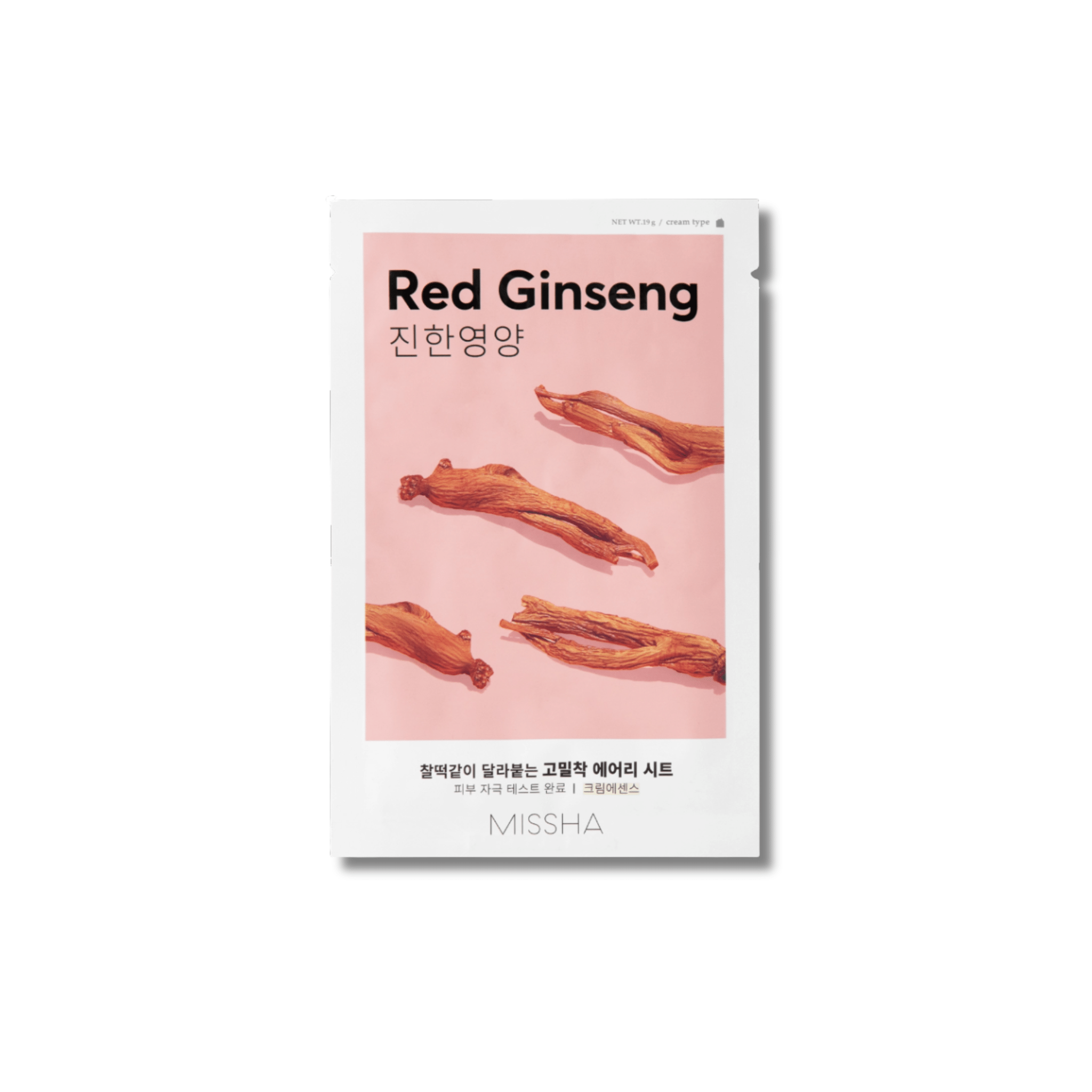 Missha - Airy Fit Sheet Mask - Red Ginseng - Odżywcza Maska w Płachcie - 19g - Ctrl+Glow