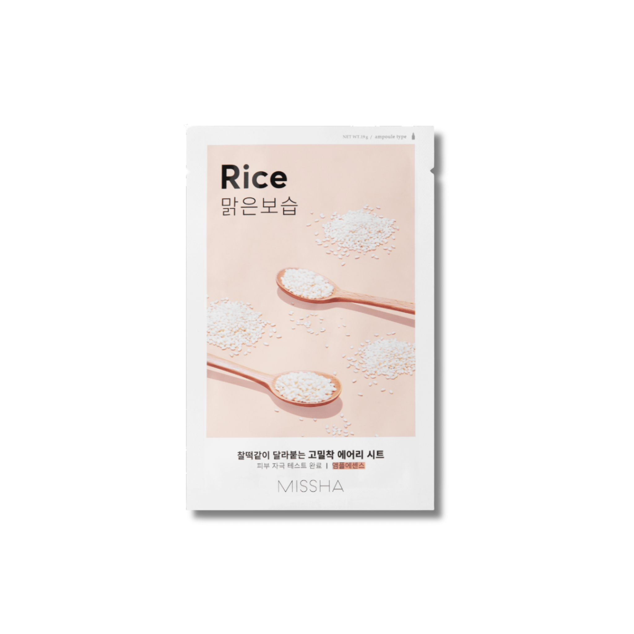 Missha - Airy Fit Sheet Mask - Rice - Rozjaśniająco - Wygładzająca Maska w Płachcie - 19g - Ctrl+Glow