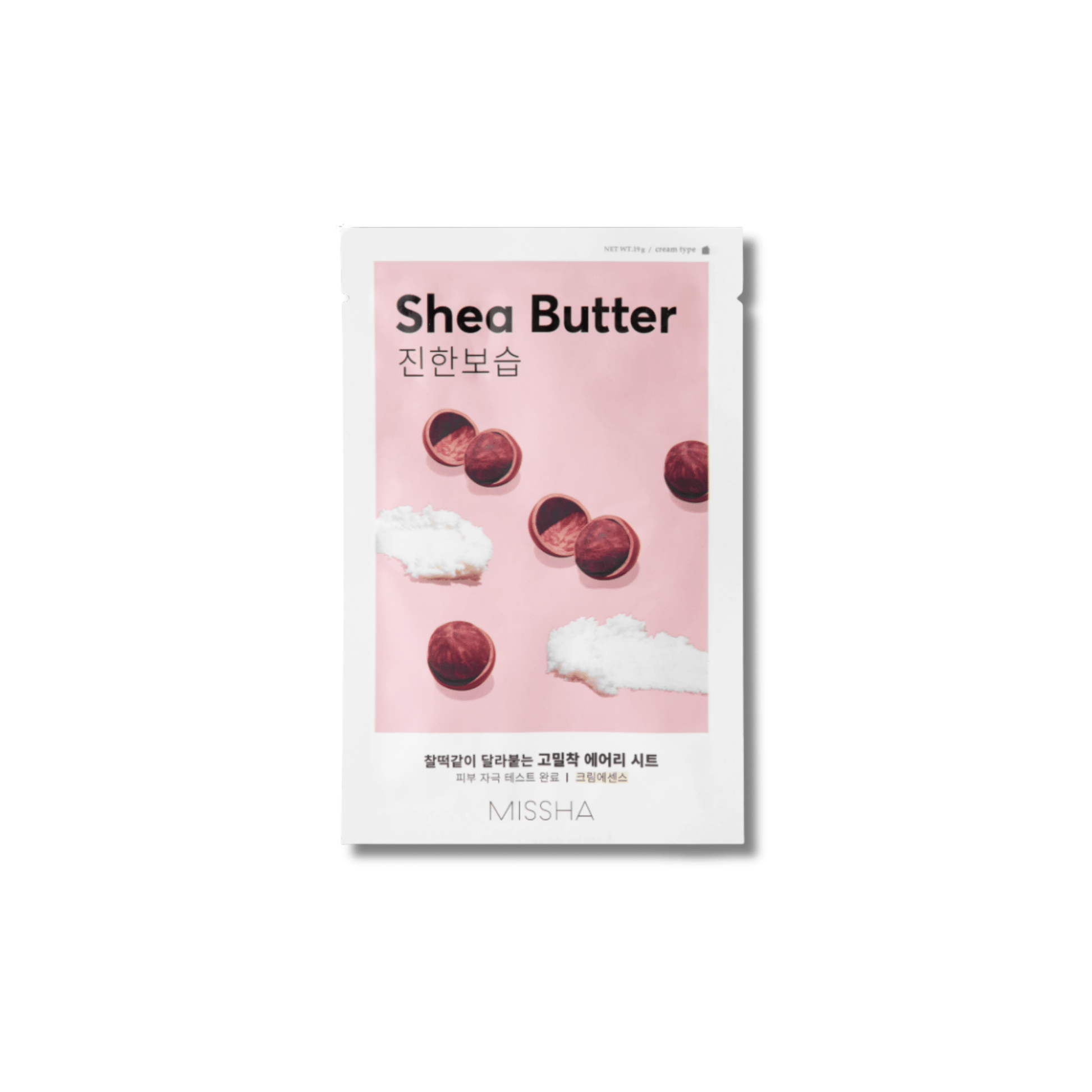 Missha - Airy Fit Sheet Mask - Shea Butter - Nawilżająco - Odżywcza Maska w Płachcie - 19g - Ctrl+Glow