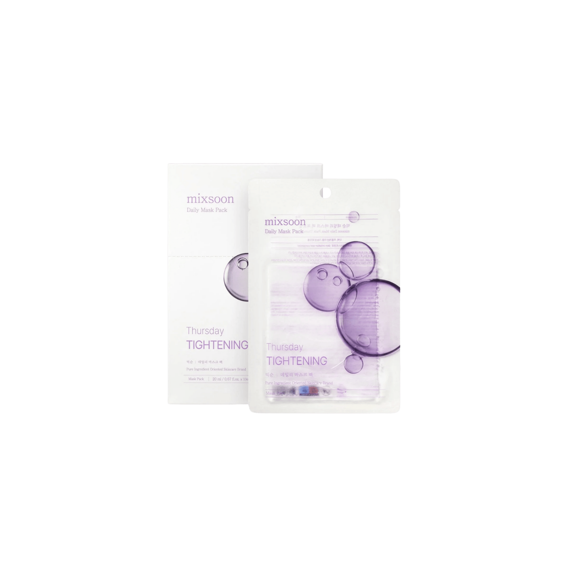 Mixsoon - Daily Mask Pack Thursday Tightening - Ujędrniające Maseczki w Płachcie - 10szt - Ctrl+Glow