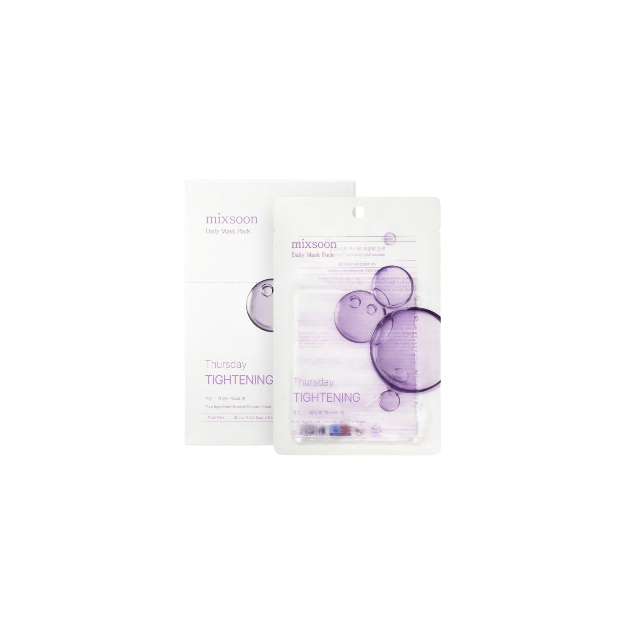 Mixsoon - Daily Mask Pack Thursday Tightening - Ujędrniające Maseczki w Płachcie - 10szt - Ctrl+Glow
