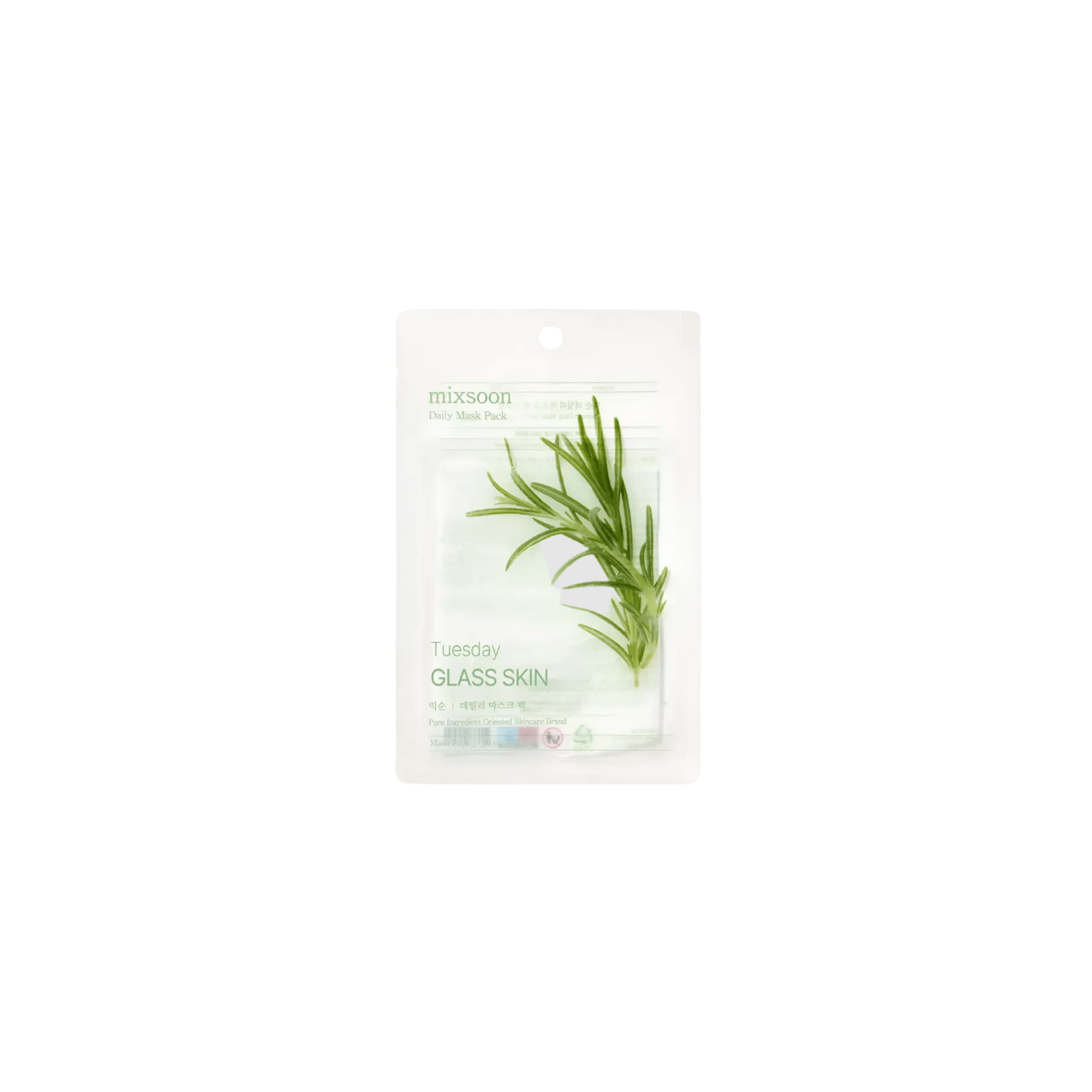 Mixsoon - Daily Mask Pack Tuesday Glass Skin - Nawilżająca Maseczka w Płachcie dla Efektu Glass Skin - 1szt - Ctrl+Glow