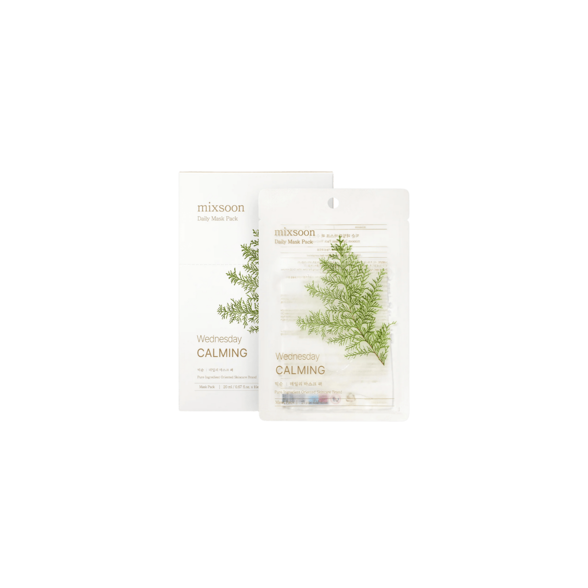 Mixsoon - Daily Mask Pack Wednesday Calming - Kojące Maseczki w Płachcie - 10szt - Ctrl+Glow