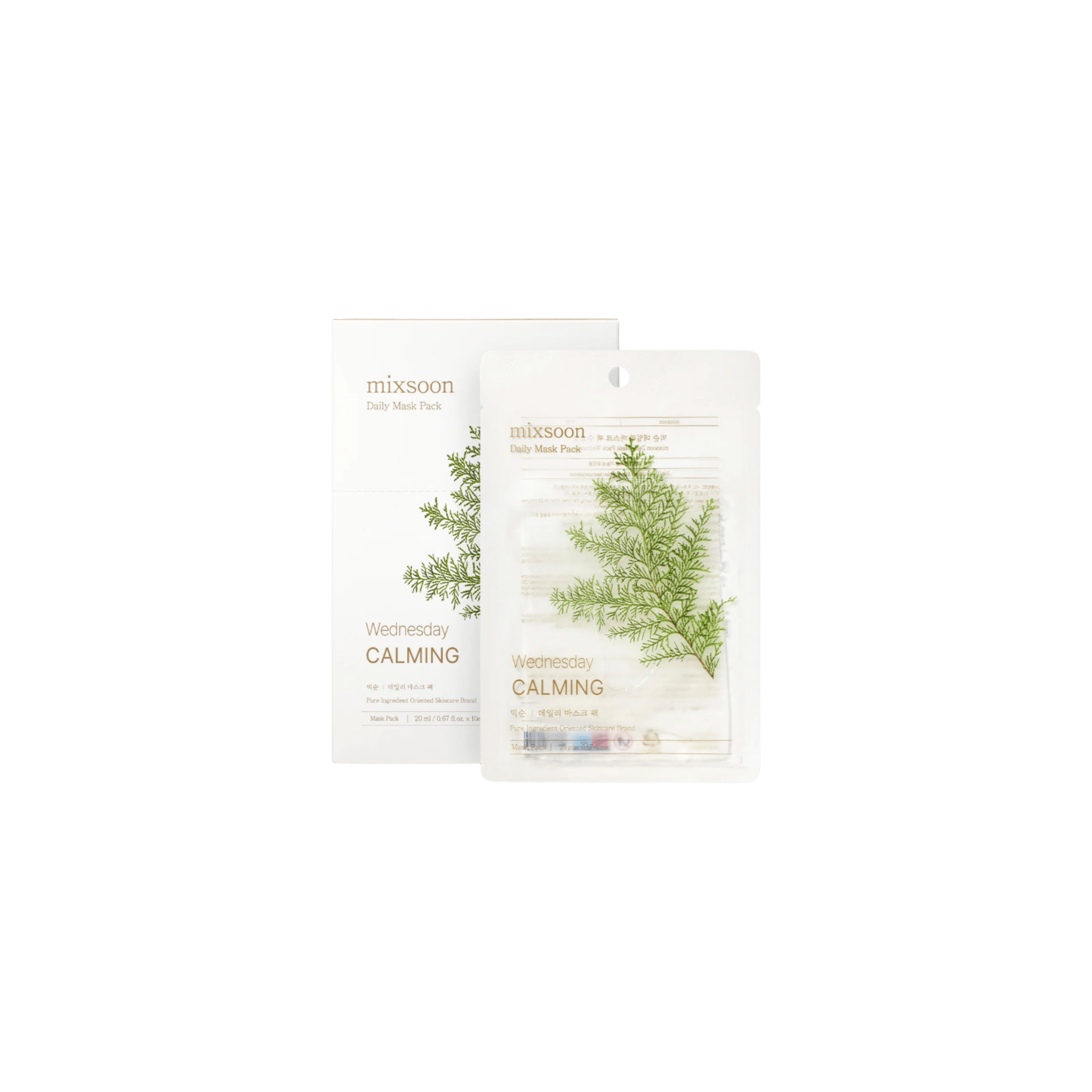 Mixsoon - Daily Mask Pack Wednesday Calming - Kojące Maseczki w Płachcie - 10szt - Ctrl+Glow