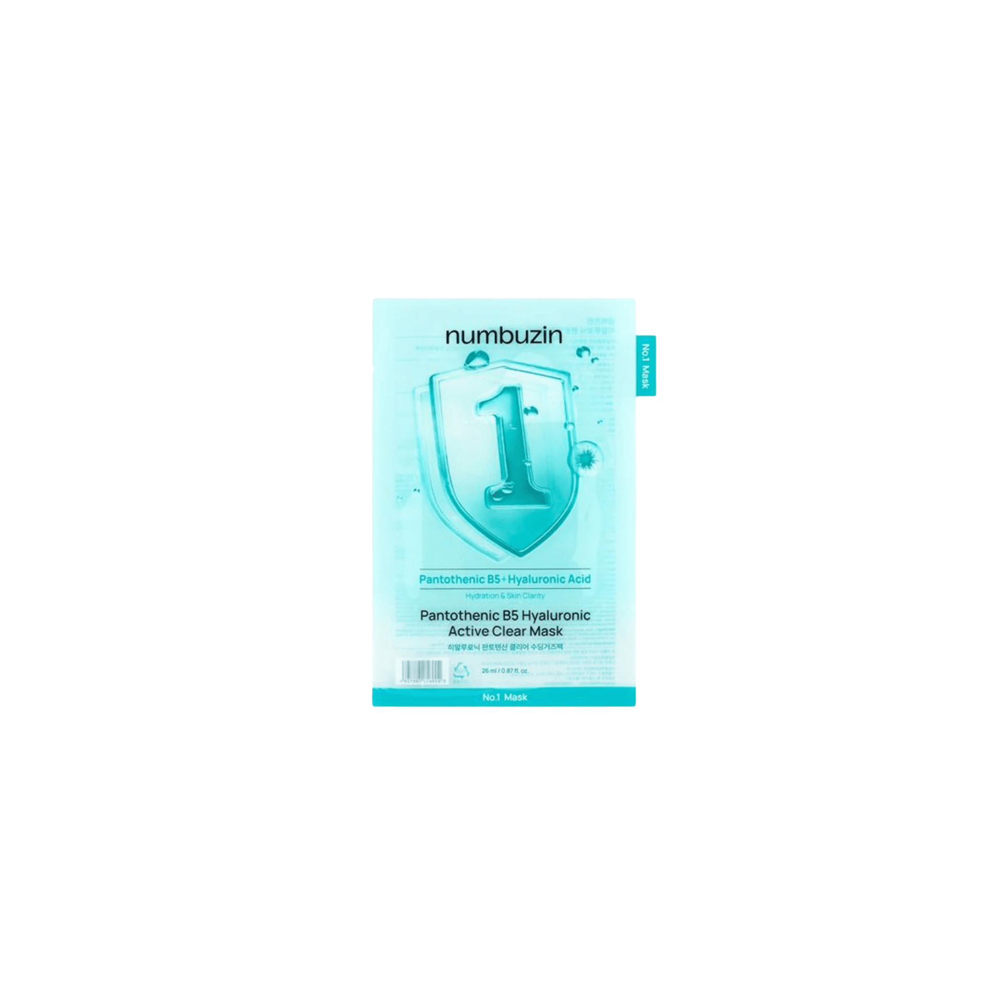 Numbuzin - No.1 Pantothenic B5 Hyaluronic Active Clear Mask - 1szt