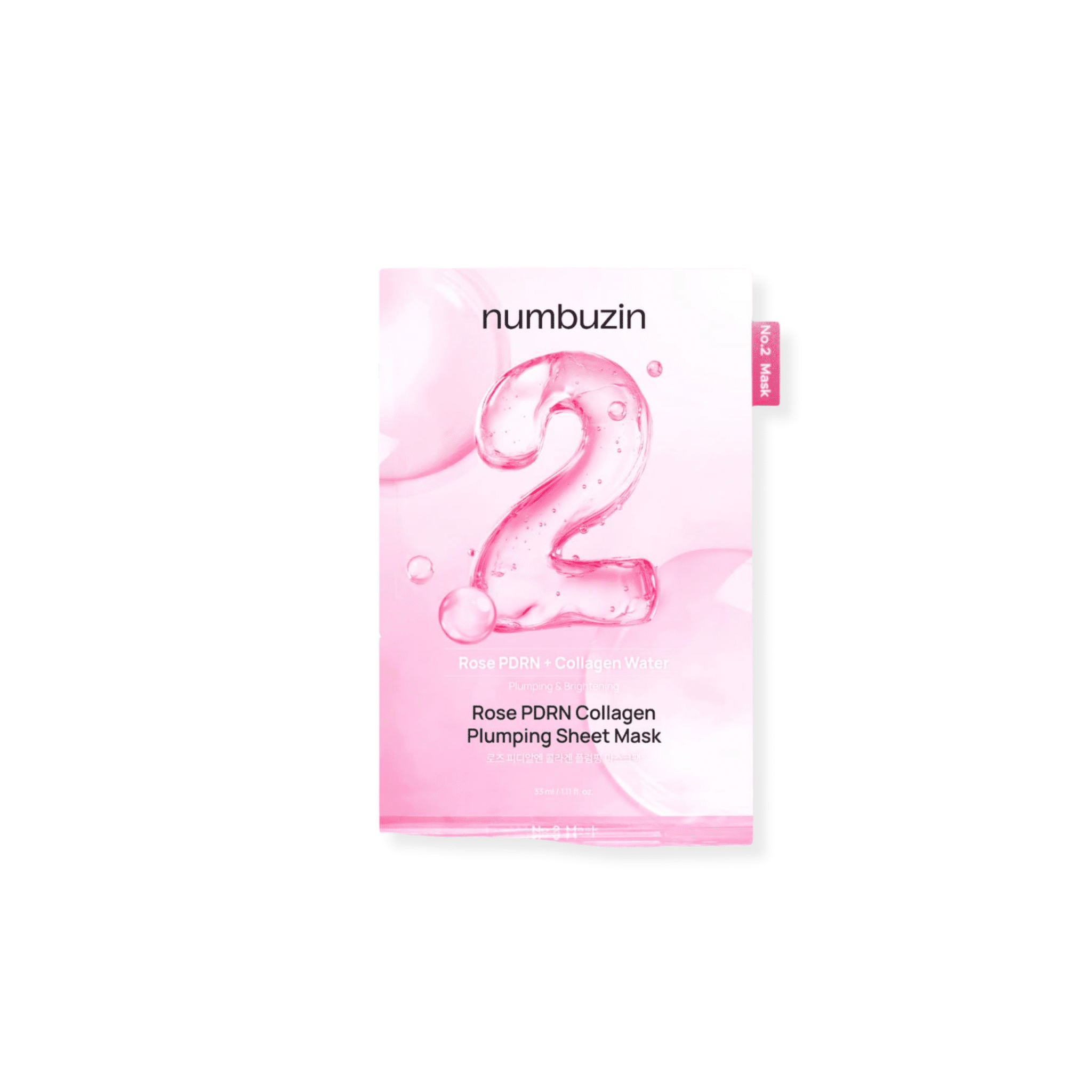 Numbuzin - No.2 Rose PDRN Collagen Plumping Sheet Mask - Ujędrniająca Maska w Płachcie z Roślinnym PDRN - 1szt - Ctrl+Glow