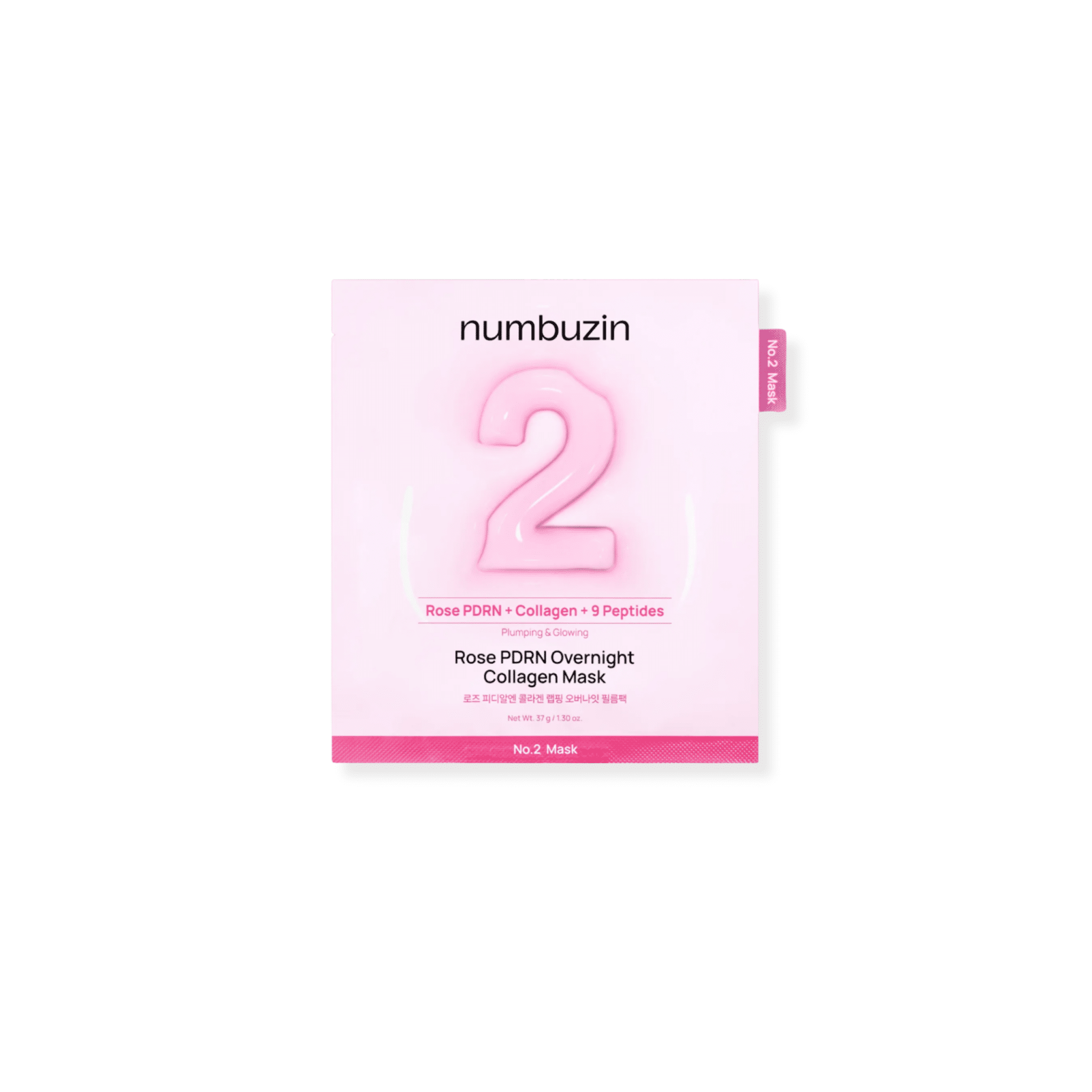 Numbuzin - No.2 Rose PDRN Overnight Collagen Mask - Maska Kolagenowa z Roślinnym PDRN - 1szt - Ctrl+Glow