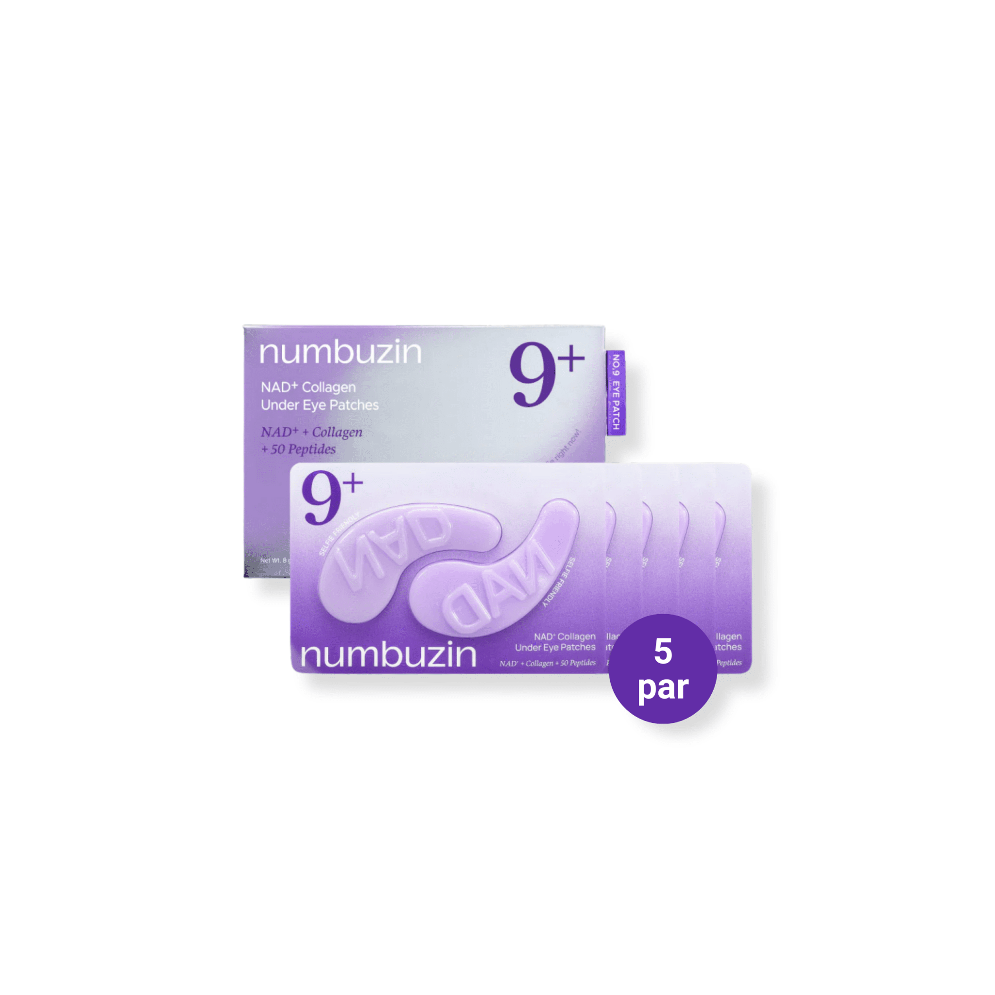 Numbuzin - No.9 NAD+ Eye Patches - Liftingujące Płatki pod Oczy z NAD+ - 5szt - Ctrl+Glow