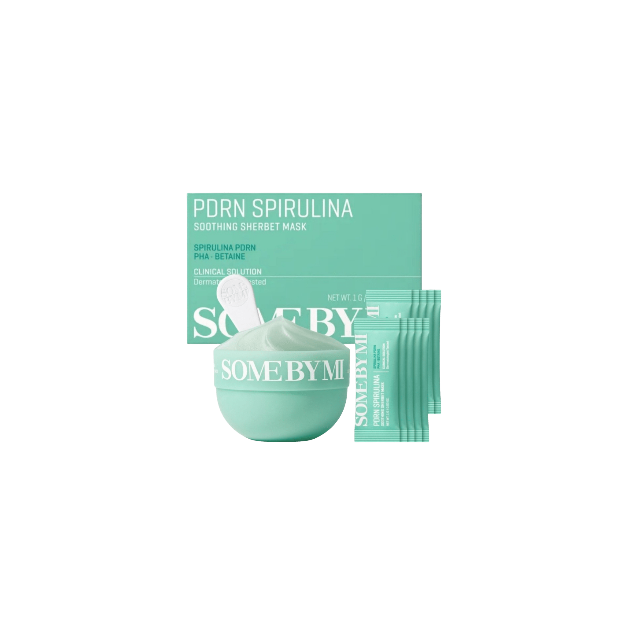 Some By Mi - PDRN Spirulina Soothing Sherbet Mask - Zestaw Kojących Masek Algowych z PDRN - 10x1g - Ctrl+Glow
