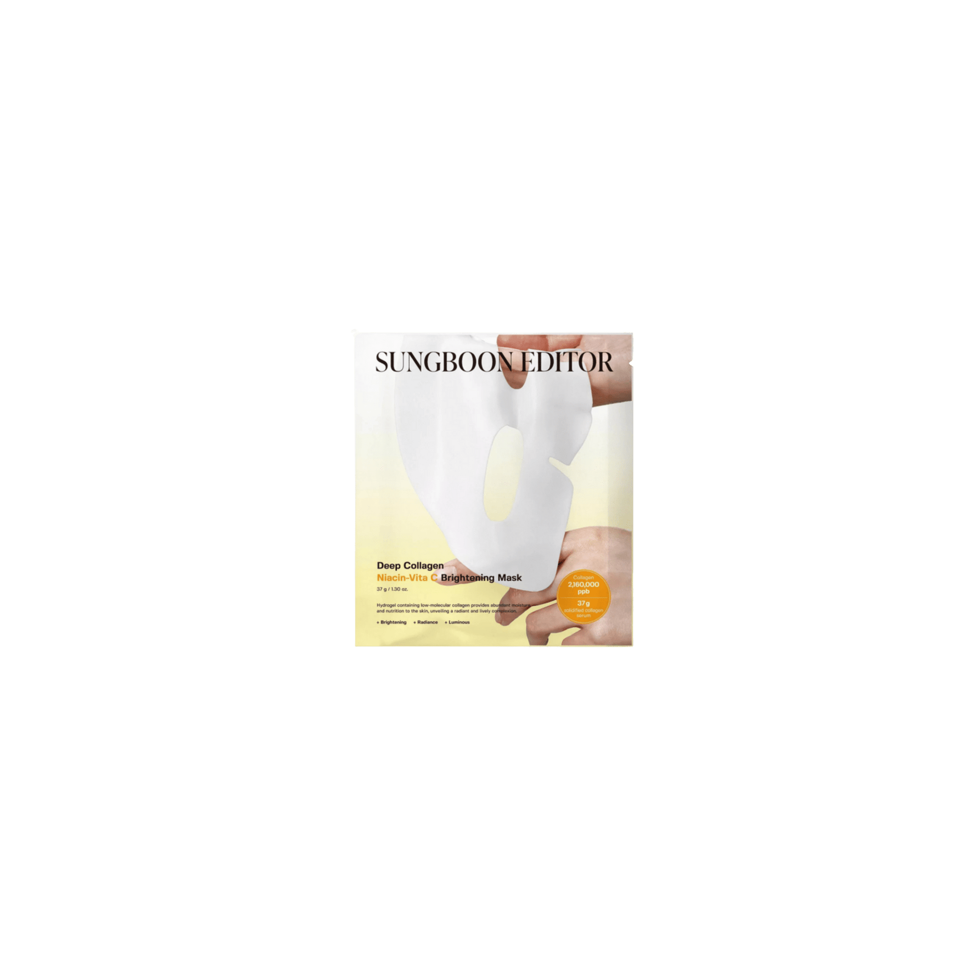 Sungboon Editor - Deep Collagen Niacin Vita C Mask - Rozjaśniająca Maska z Kolagenem, Niacynamidem i Witaminą C - 1x37g - Ctrl+Glow