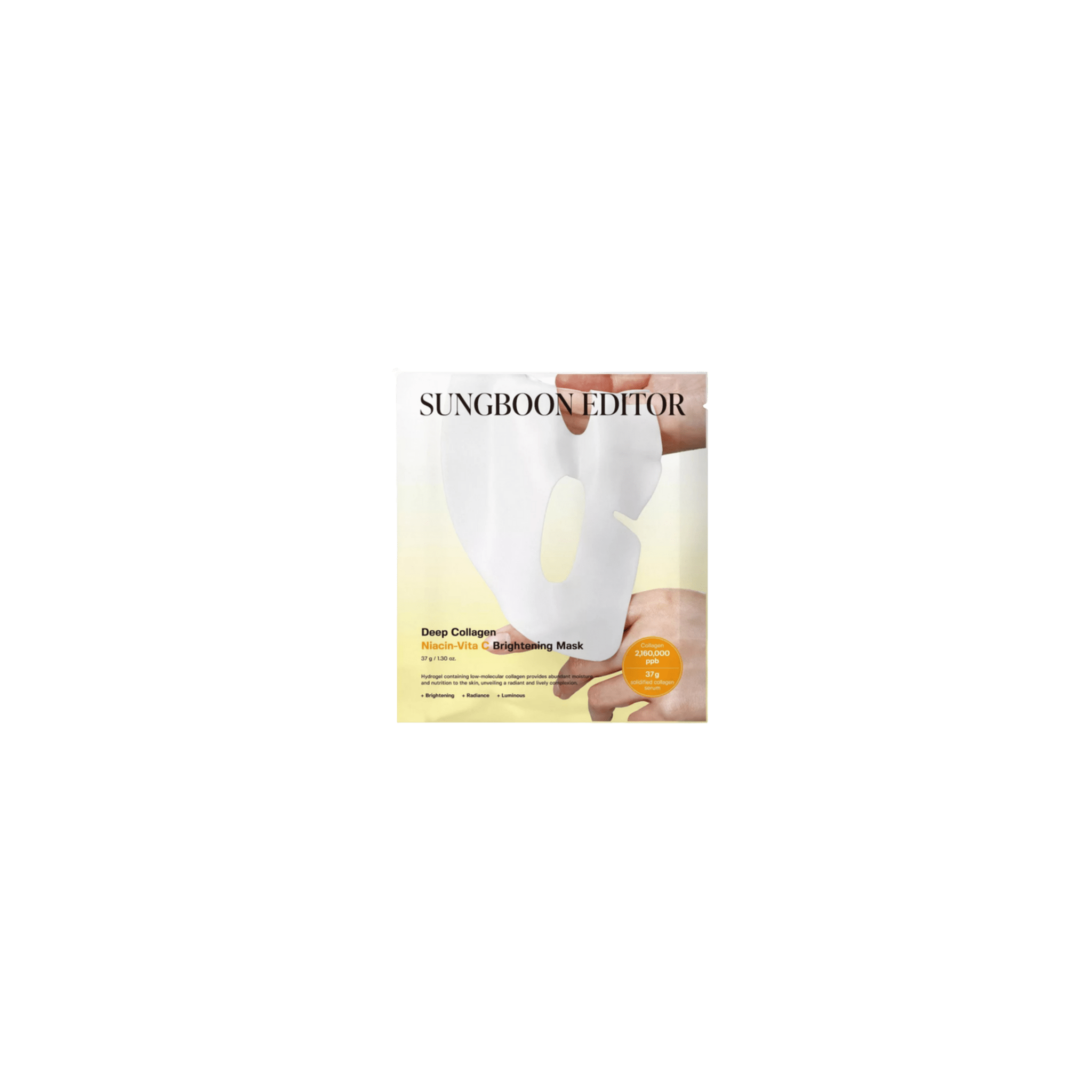 Sungboon Editor - Deep Collagen Niacin Vita C Mask - Rozjaśniająca Maska z Kolagenem, Niacynamidem i Witaminą C - 1x37g - Ctrl+Glow