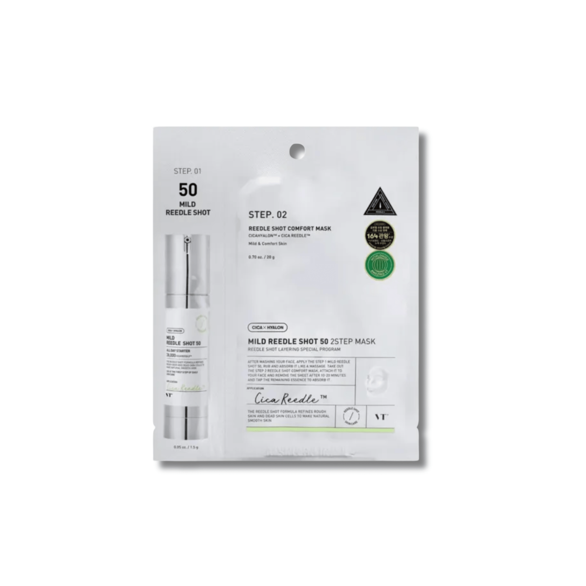 VT Cosmetics - Reedle Shot 50 2Step Mask - Maska Dwuetapowa z Mikroigłami - 1.5g+25g - Ctrl+Glow