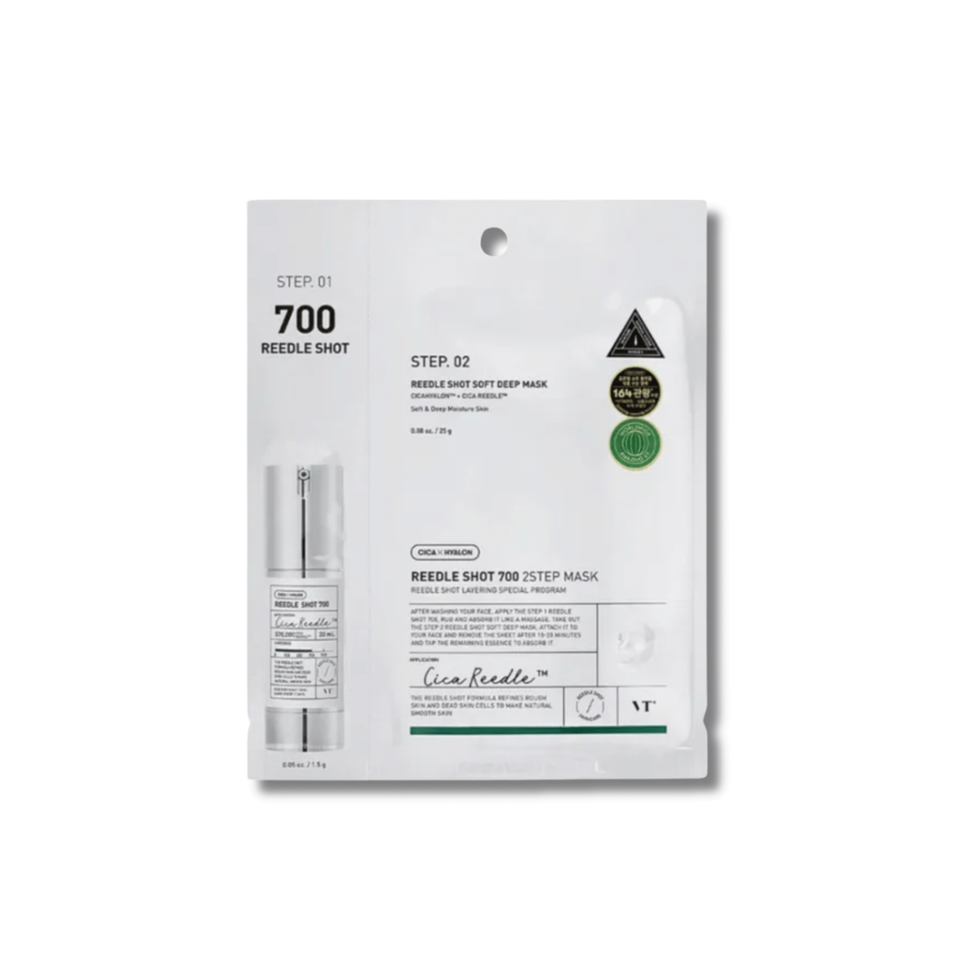 VT Cosmetics - Reedle Shot 700 2Step Mask - Maska Dwuetapowa z Mikroigłami - 1.5g+25g - Ctrl+Glow