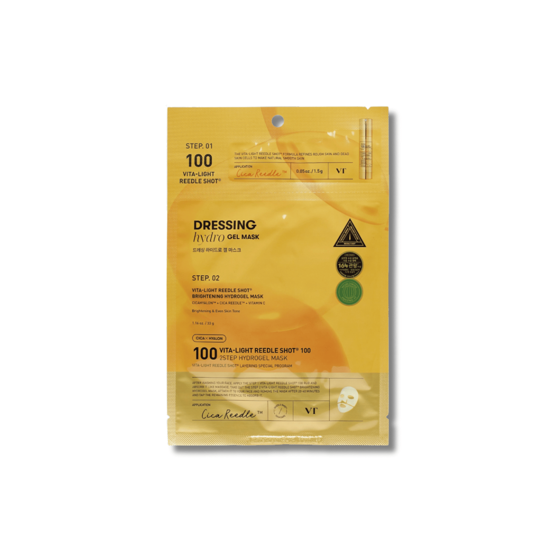 VT Cosmetics - Vita - Light Reedle Shoot 2 - Step Mask Brightening Hydrogel Mask - Rozjaśniająca Maska Hydrożelowa Dwuetapowa do Twarzy - 1,5g+33g - Ctrl+Glow